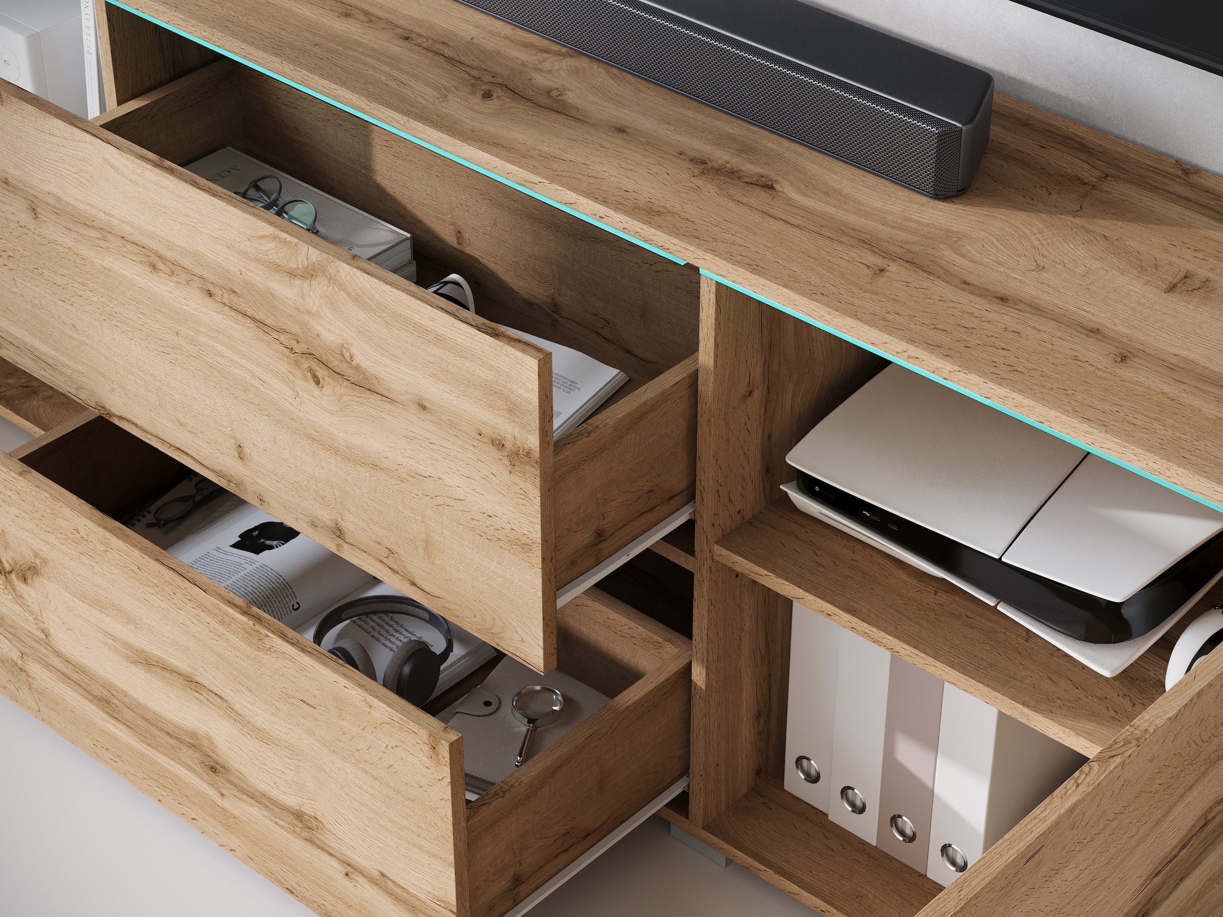INOSIGN Lowboard, Lowboard Vera, 2 Türen/2 Schubladen, TV-Schrank mit viel Stauraum