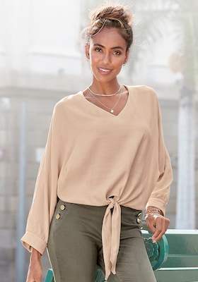 Schlupfbluse in Beige