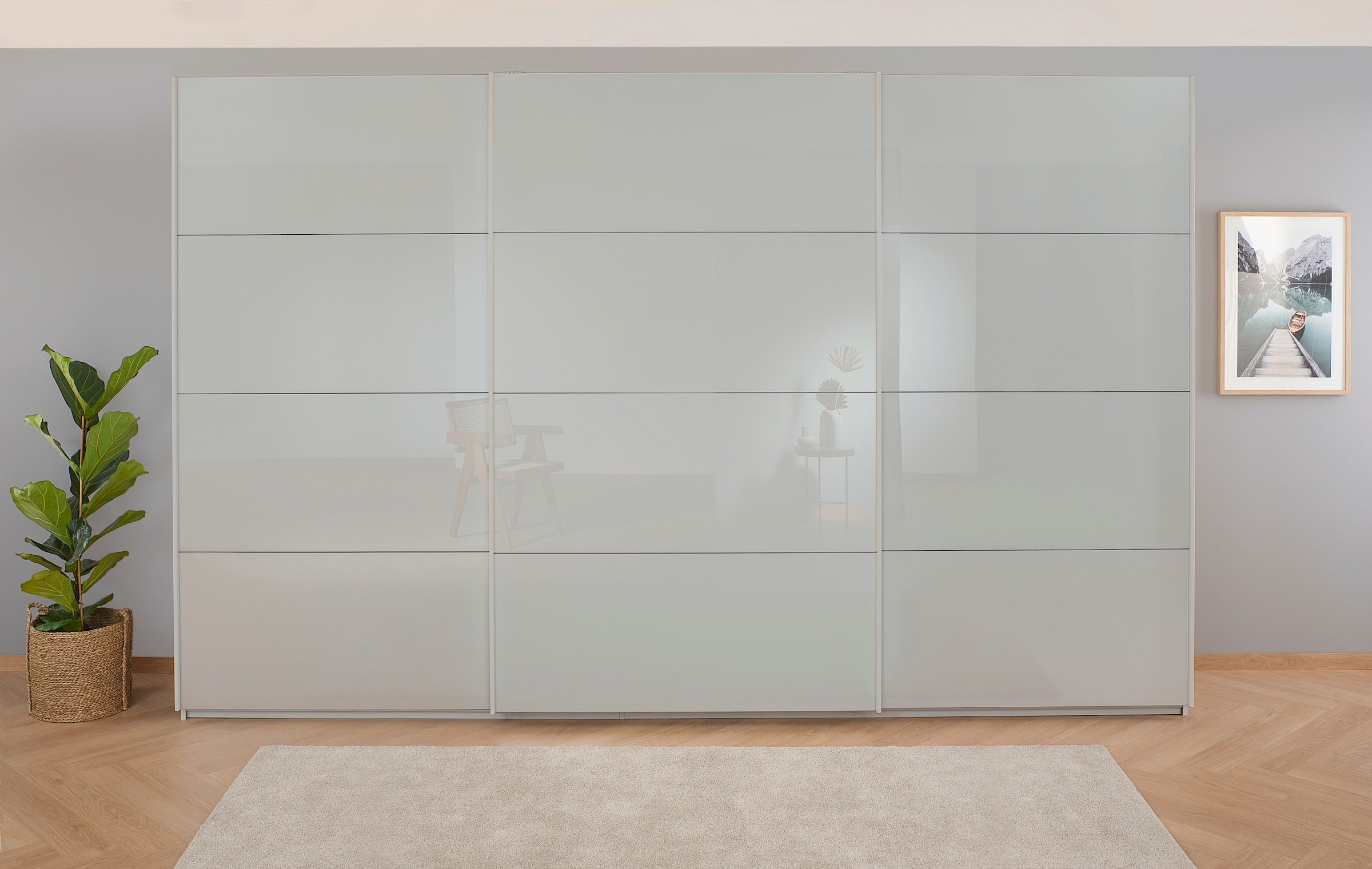 rauch Schwebetürenschrank »Koluna«, Glasfront, inkl. 2 Innenschubladen sowie extra Böden