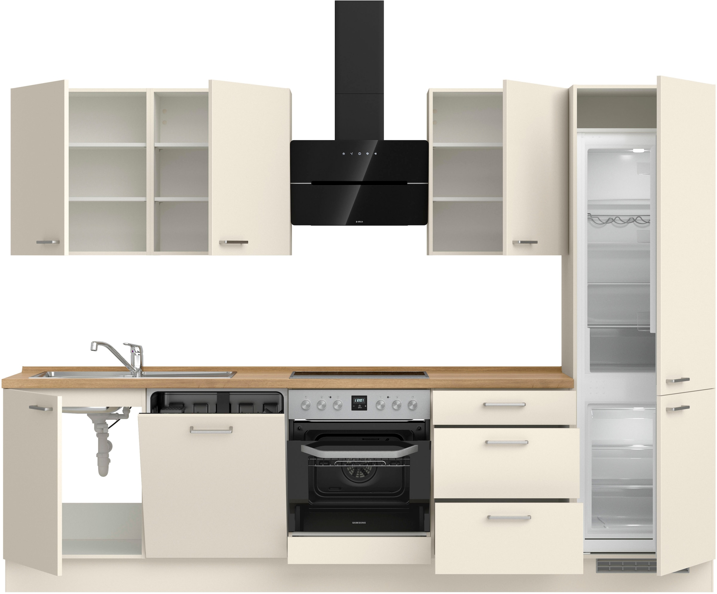 nobilia® Küchenzeile »"Touch II"«, vormontiert, Ausrichtung wählbar, Breite 300 cm, wahlw. mit E-Geräten