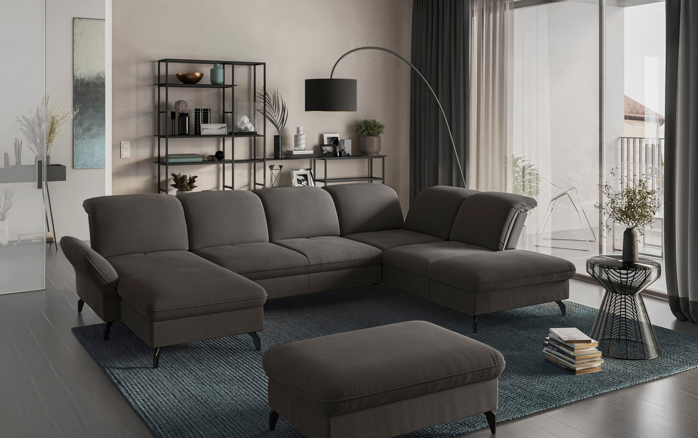 sit&more Wohnlandschaft Leandro U-Form, Wahlweise mit Bett-, Kopfteil - und günstig online kaufen