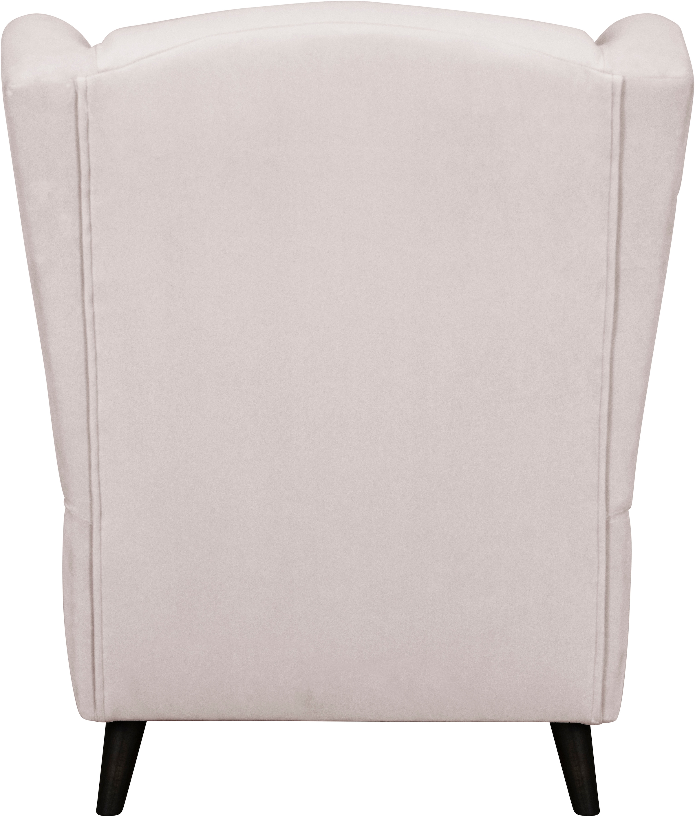 Home affaire Sessel »Ohrensessel CHISTELLE, wahlweise mit Polsterhocker«, mit Wellenunterfederung, Maße: B/T/H: 81/87/99 cm