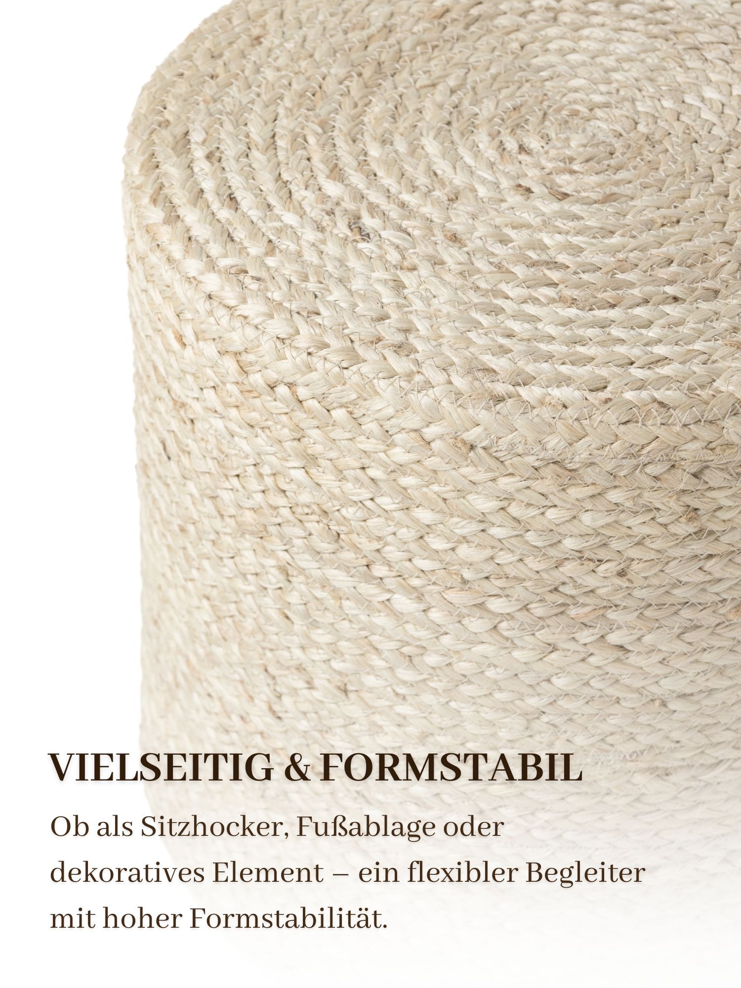 HANSE Home Pouf »Jutta, Jute«, (1 St.), Jute, Natur, Wohnzimmer, Esszimmer, Schlafzimmer, Flur, Modern, Boho