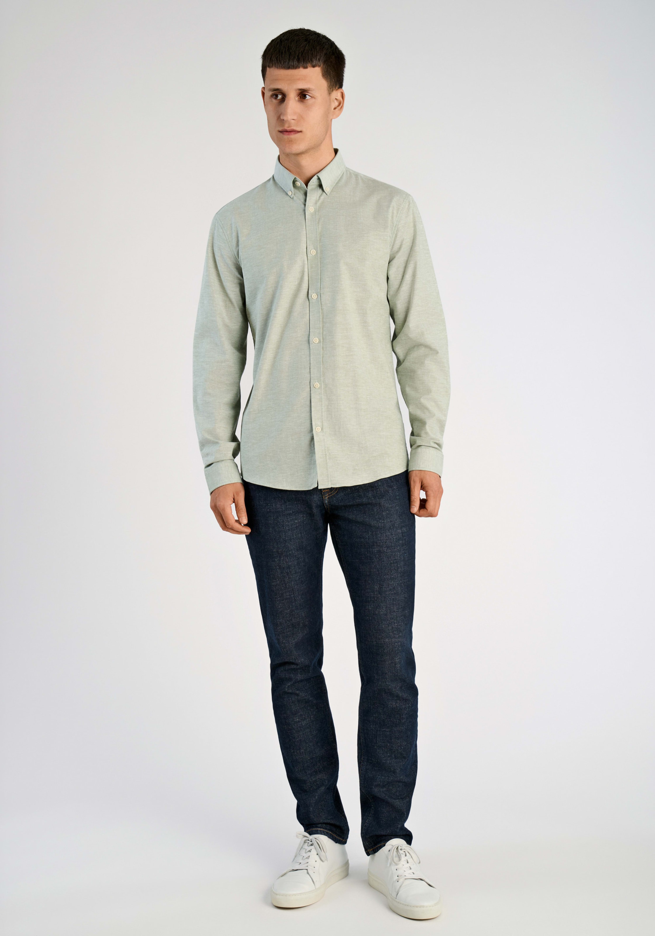 LINDBERGH Langarmhemd mit Button-Down-Kragen