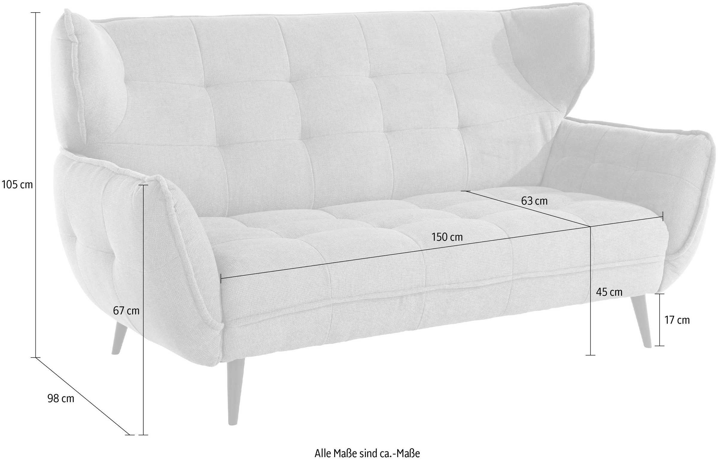 Leonique 2-Sitzer »Ariana«, Big-Sofa bzw. stylischer Hochlehner