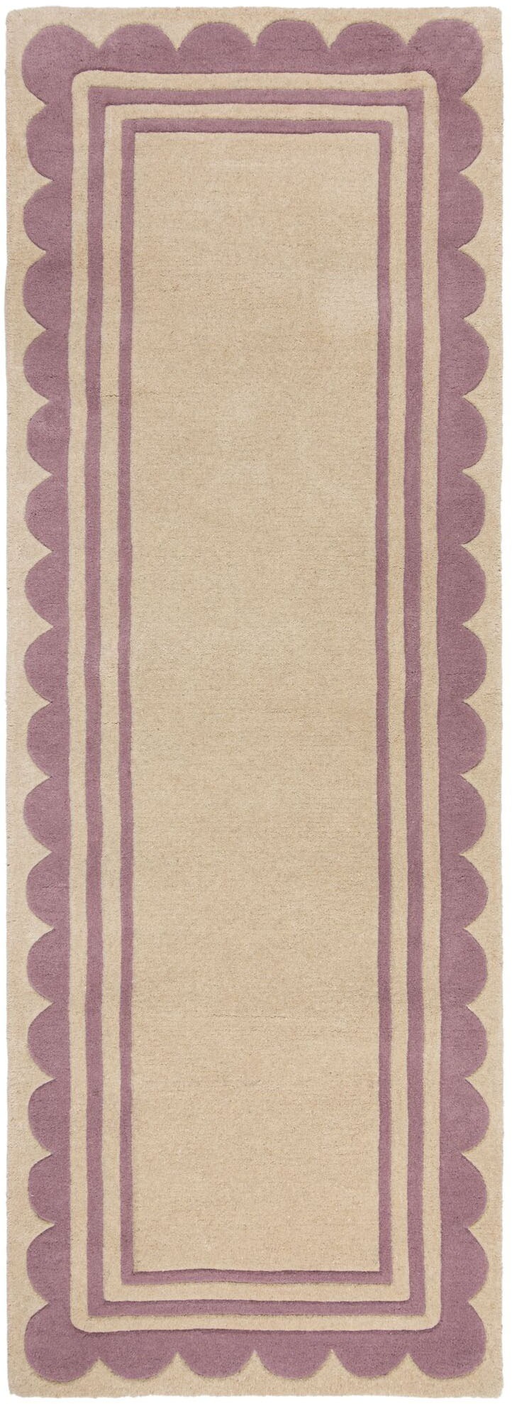 FLAIR RUGS Wollteppich »Lois mit Jakobsmuschelbordüre« rechteckig 7 mm Höhe günstig online kaufen