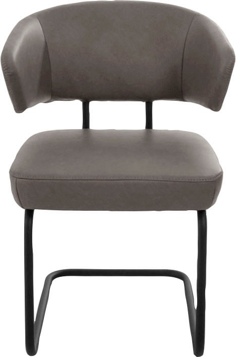 K+W KOMFORT & WOHNEN Freischwinger »Mikkado Tube« () 1 Stk.abgerundeter Rücken, Rundrohrgestell, Abstandshalter, Sitzkomfort granit + schwarz