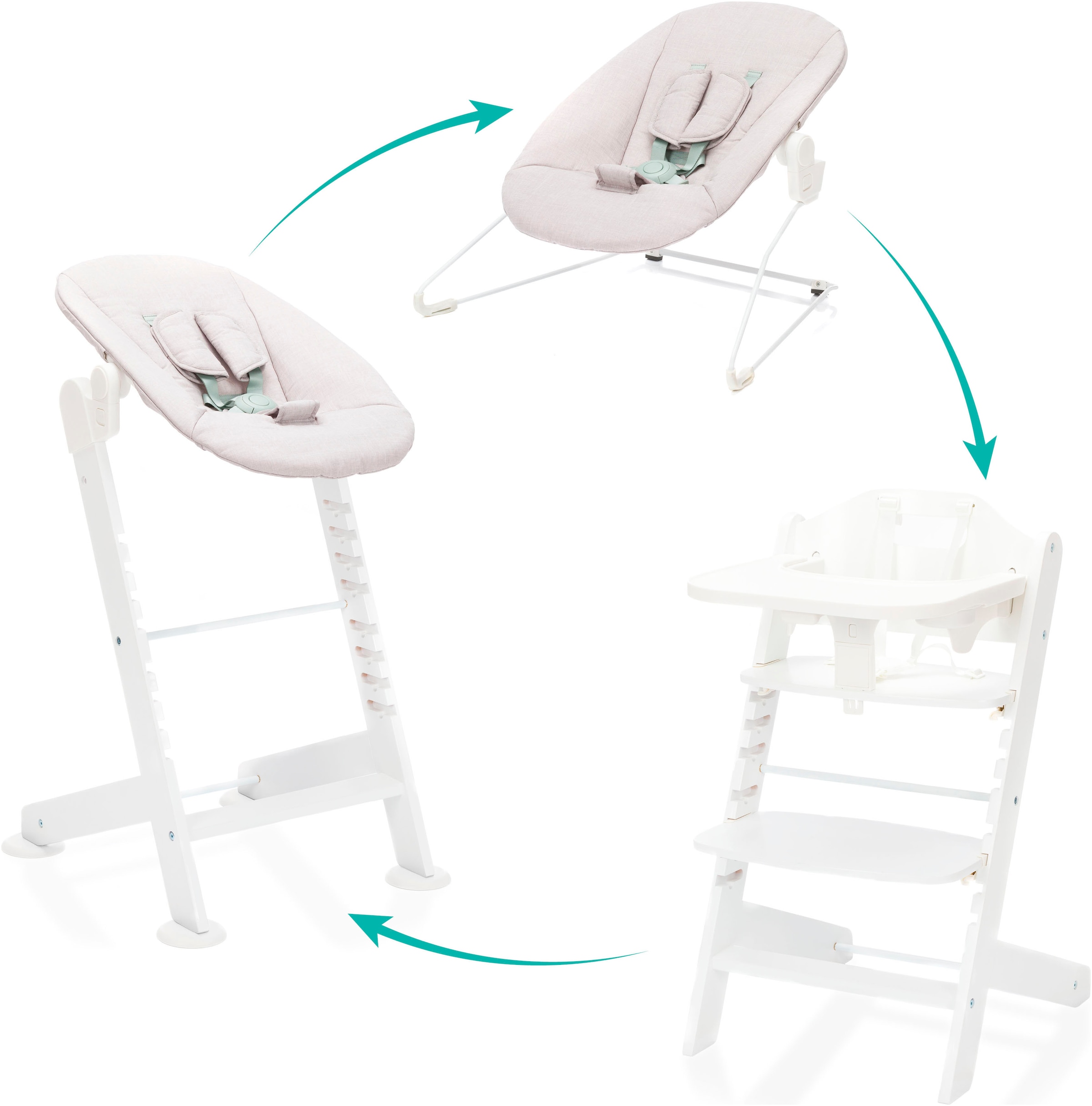 Fillikid Hochstuhl »Pia Swing«, (Set), 3 St., inkl. Neugeborgenenaufsatz un günstig online kaufen