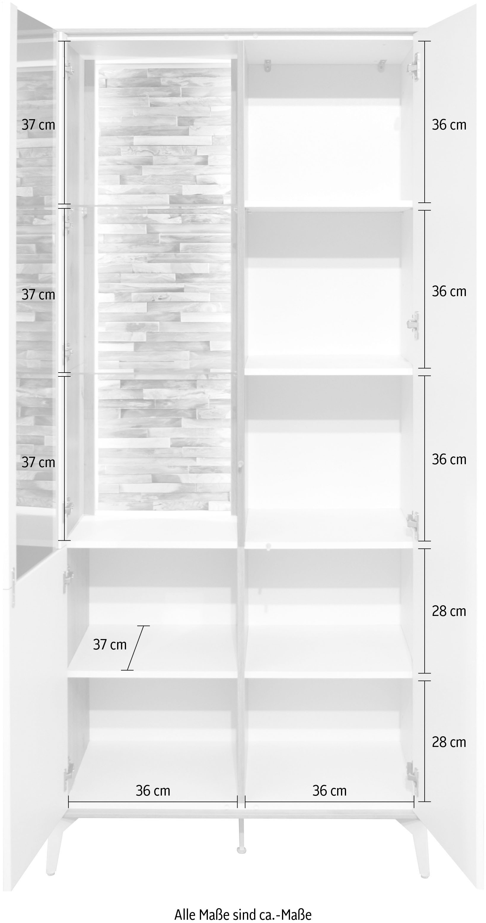 Mäusbacher Vitrine »Faro«, Faro Vitrinenschrank B 81 cm, inkl. Bel., Push to open, Metallfüße