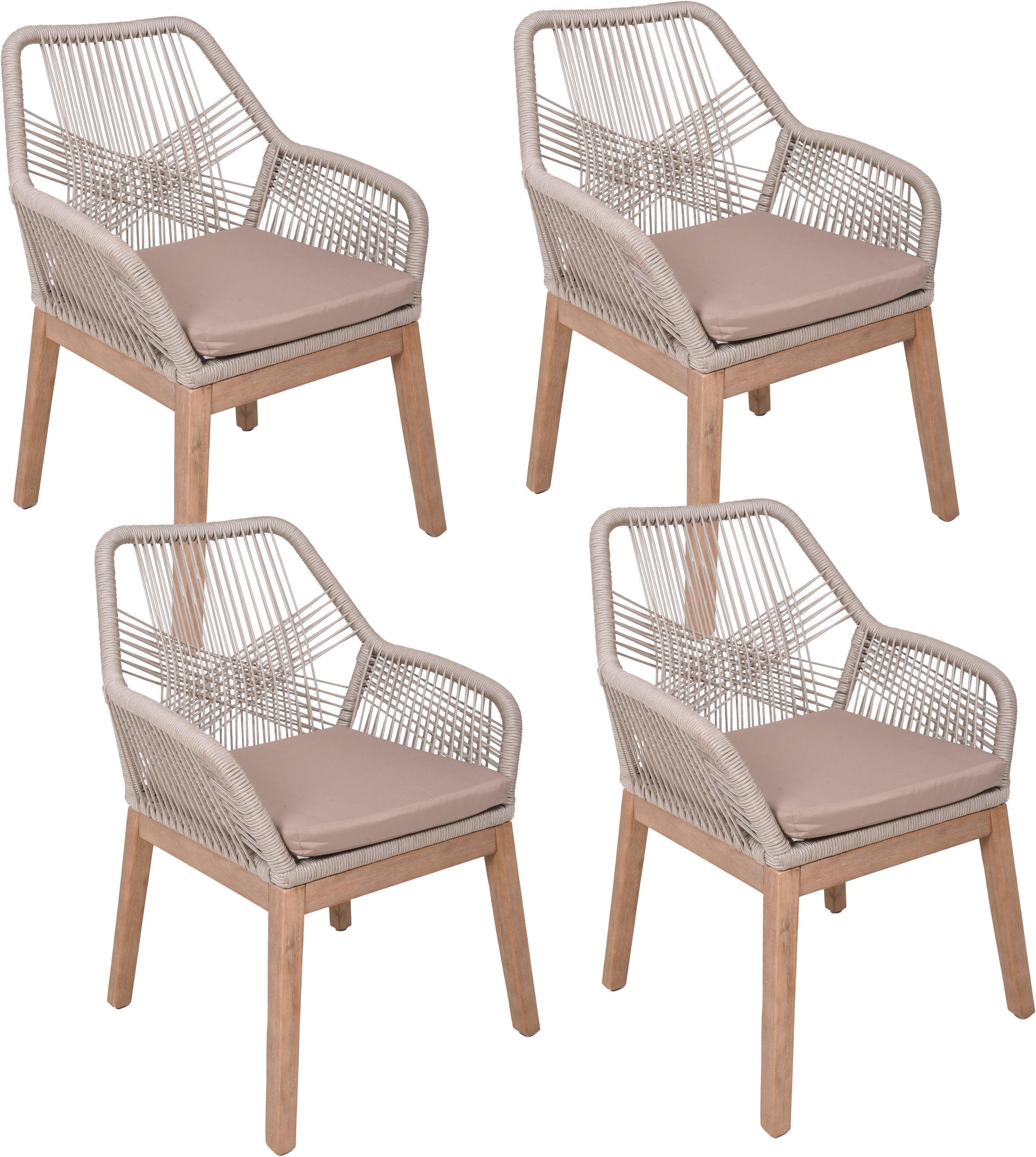 Garden Pleasure Armlehnstuhl »POMONA, braun, 4er Set« (Set) 4 Stk. braun günstig online kaufen