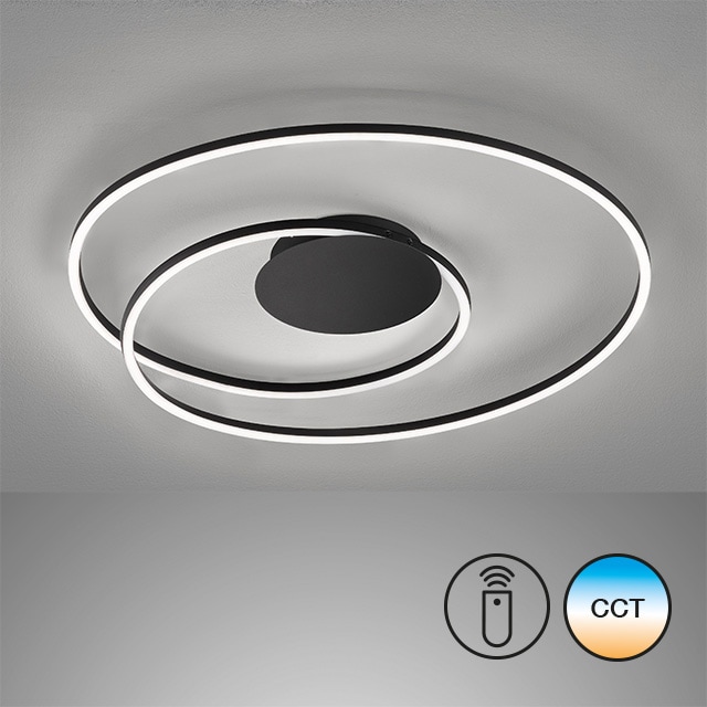 LED-Deckenleuchte Holy Ø 49cm sandschwarz günstig online kaufen