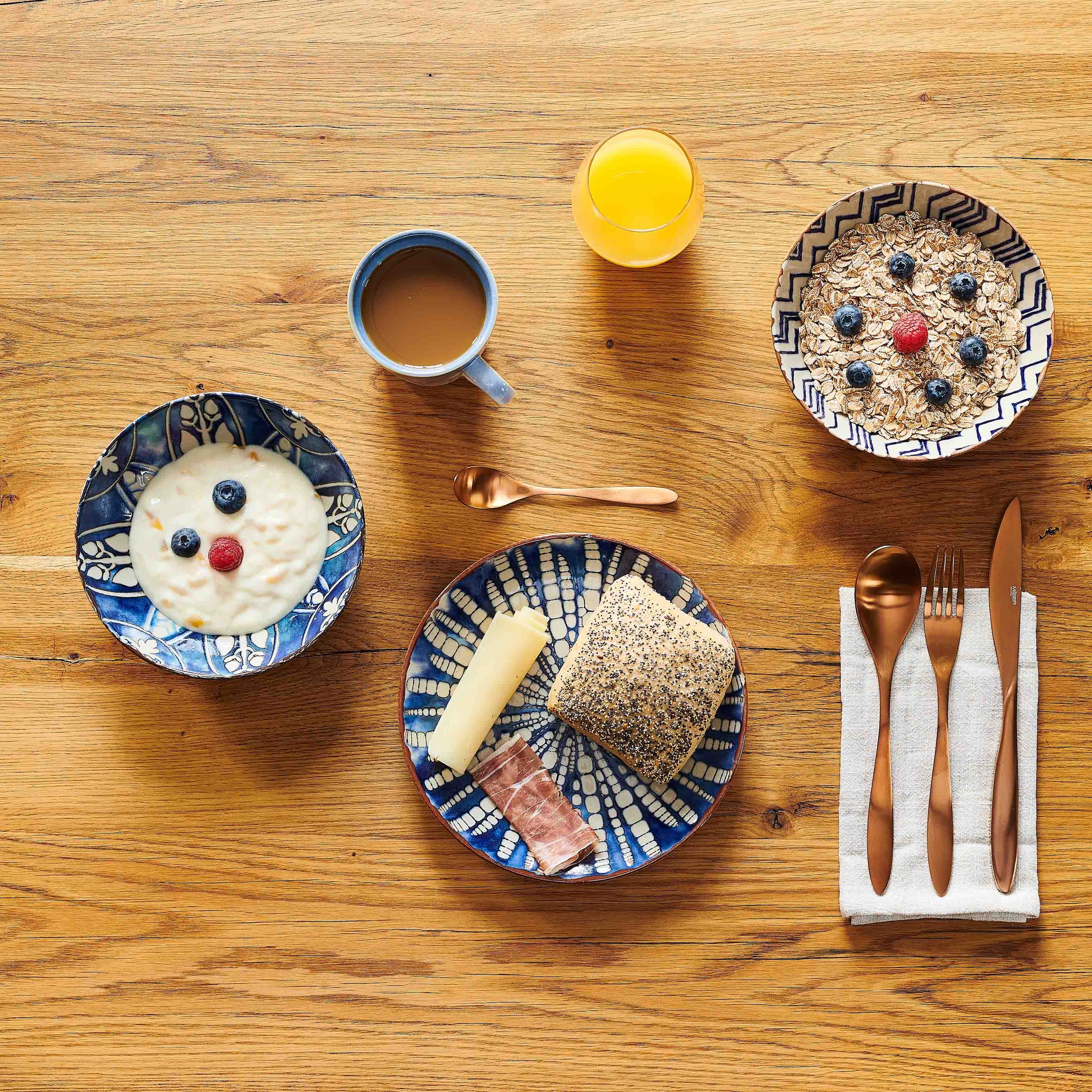 MÄSER Salatschüssel »IBERICO BLUE, Salatschüssel-Set, Steinzeug« 5 Stk. aus Steinzeug