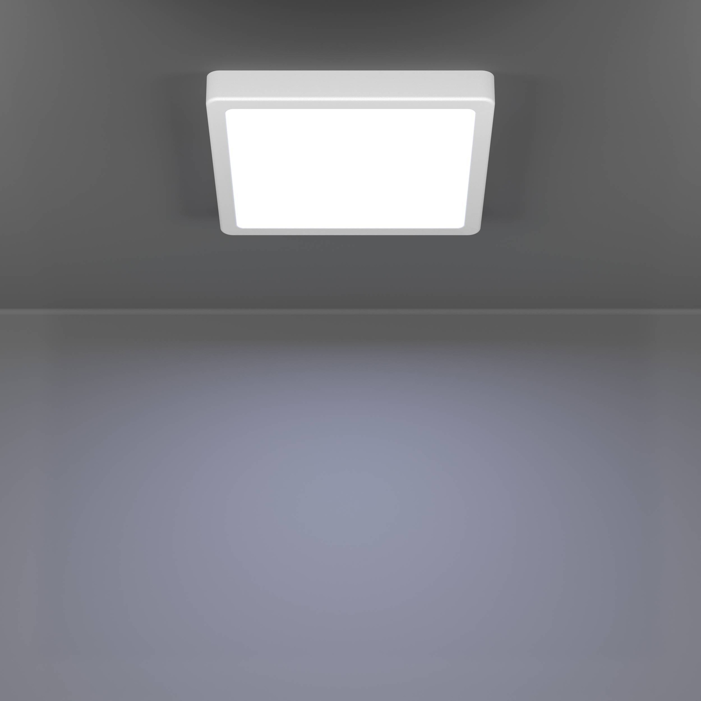 EGLO Aufbauleuchte »Fueva 6-Z Deckenlampe, ZigBee, App und Sprachsteuerung, Badlampe, IP44« LED-Modul 1 Stk. Kaltweiß | RGB Aufbauleuchte - L22 x B22 x H2,5 cm - weiß - 10,5W inkl.