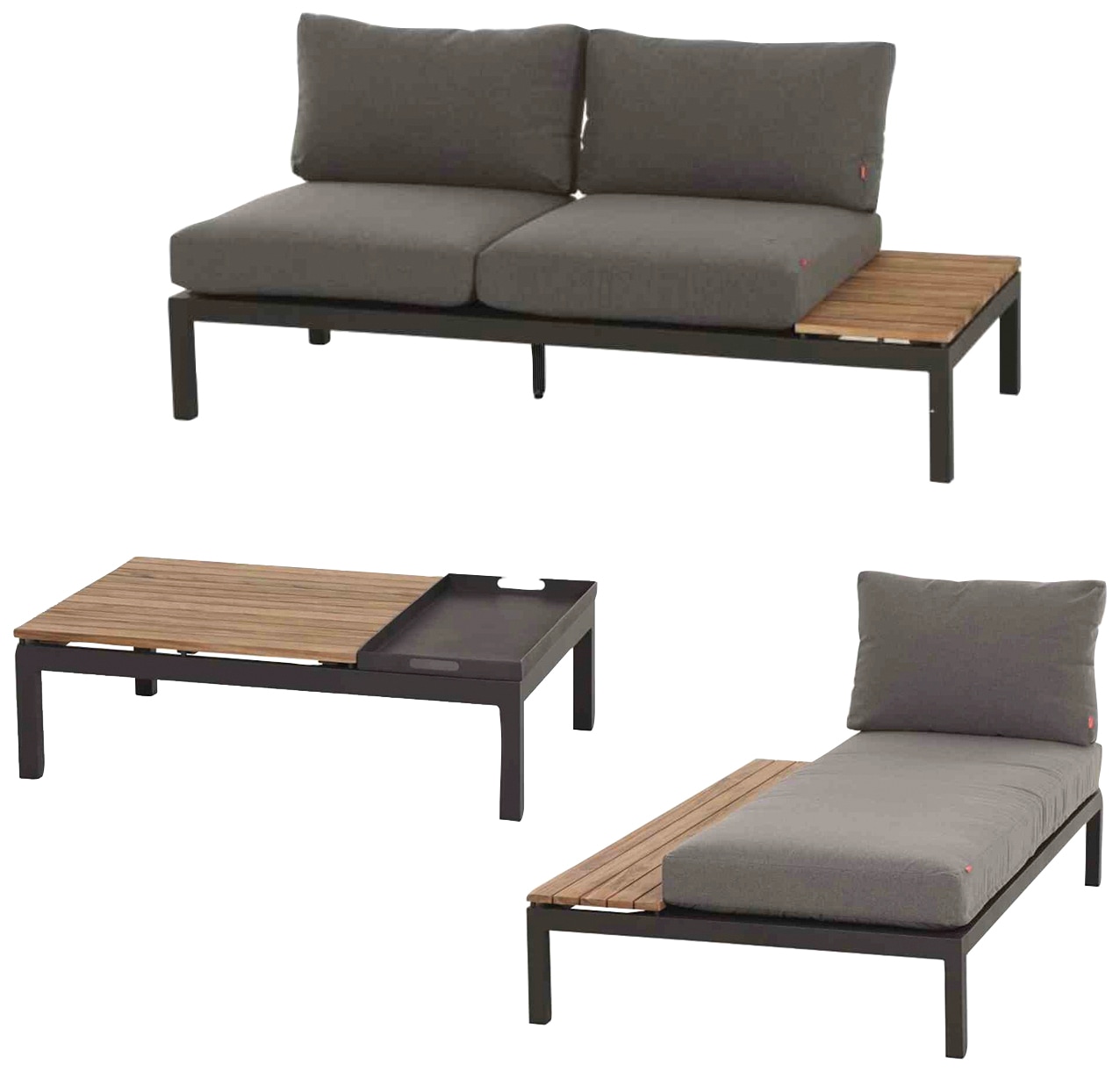 Siena Garden Gartenlounge-Set »Alvida« 3 Stk. tlg. günstig online kaufen
