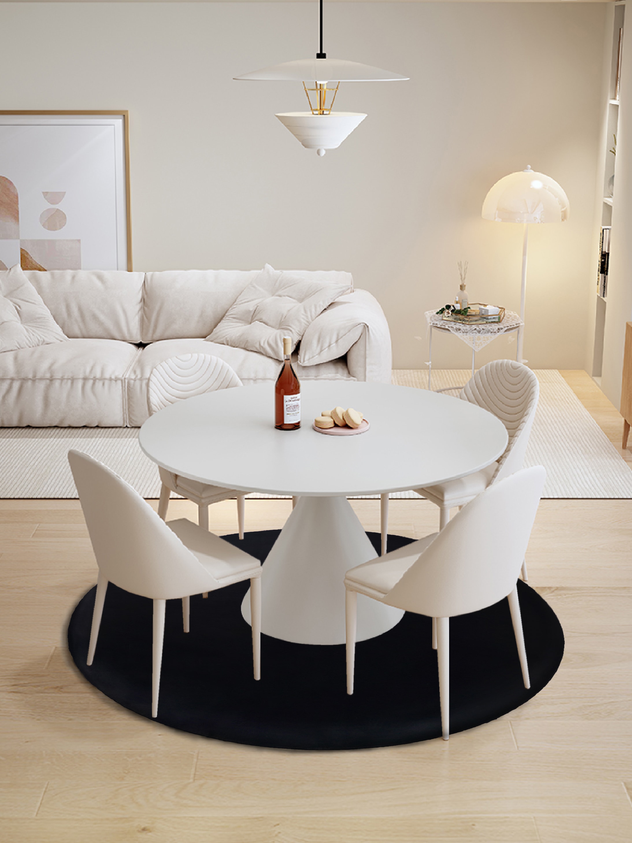 Leonique Fellteppich »Balu«, rund, 20 mm Höhe, Kunstfell in Kaninchenfell Haptik, fußbodenheizungsgeeignet, pflegeleicht, ideale Teppiche für Wohnzimmer, Schlafzimmer, Esszimmer, Arbeitszimmer