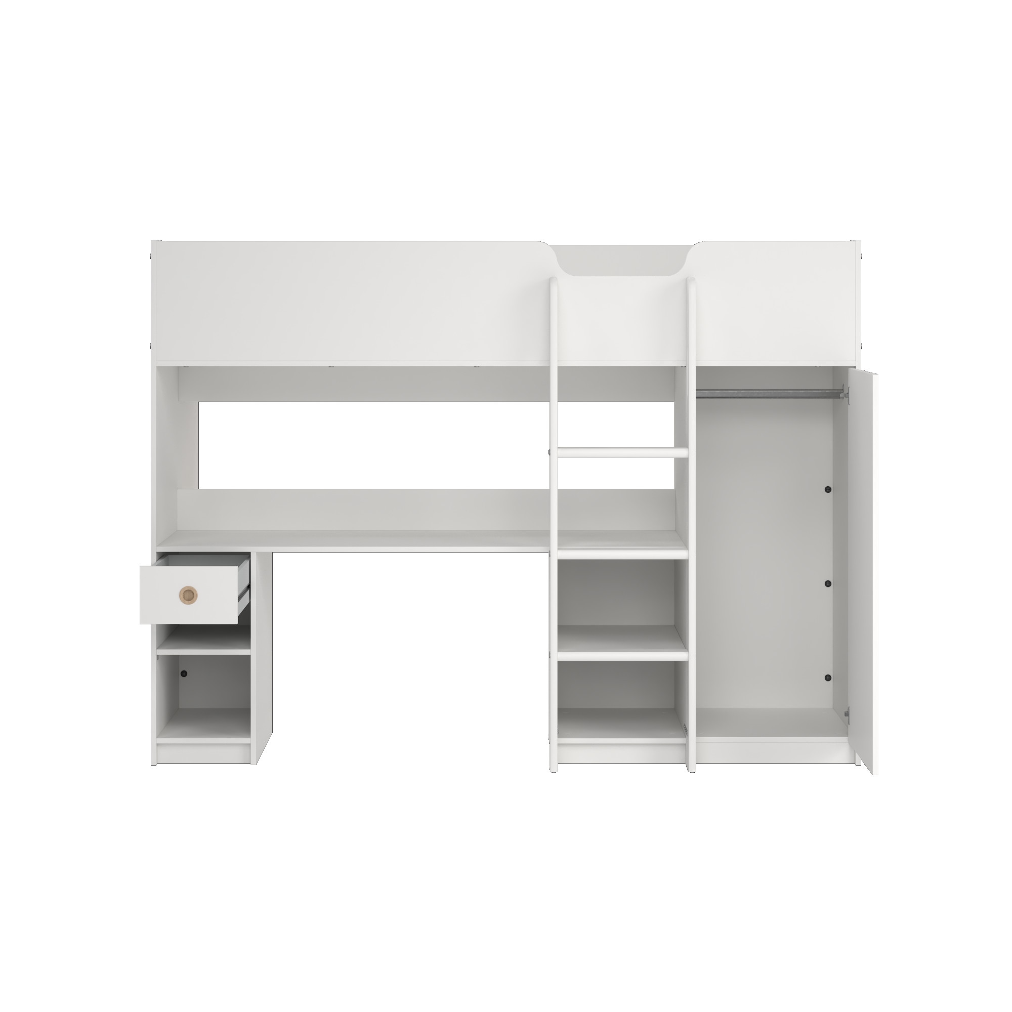 Home affaire Etagenbett »Hochbett mit viel Stauraum und Schrank« Hohes Kinderbett mit integriertem Kleiderschrank
