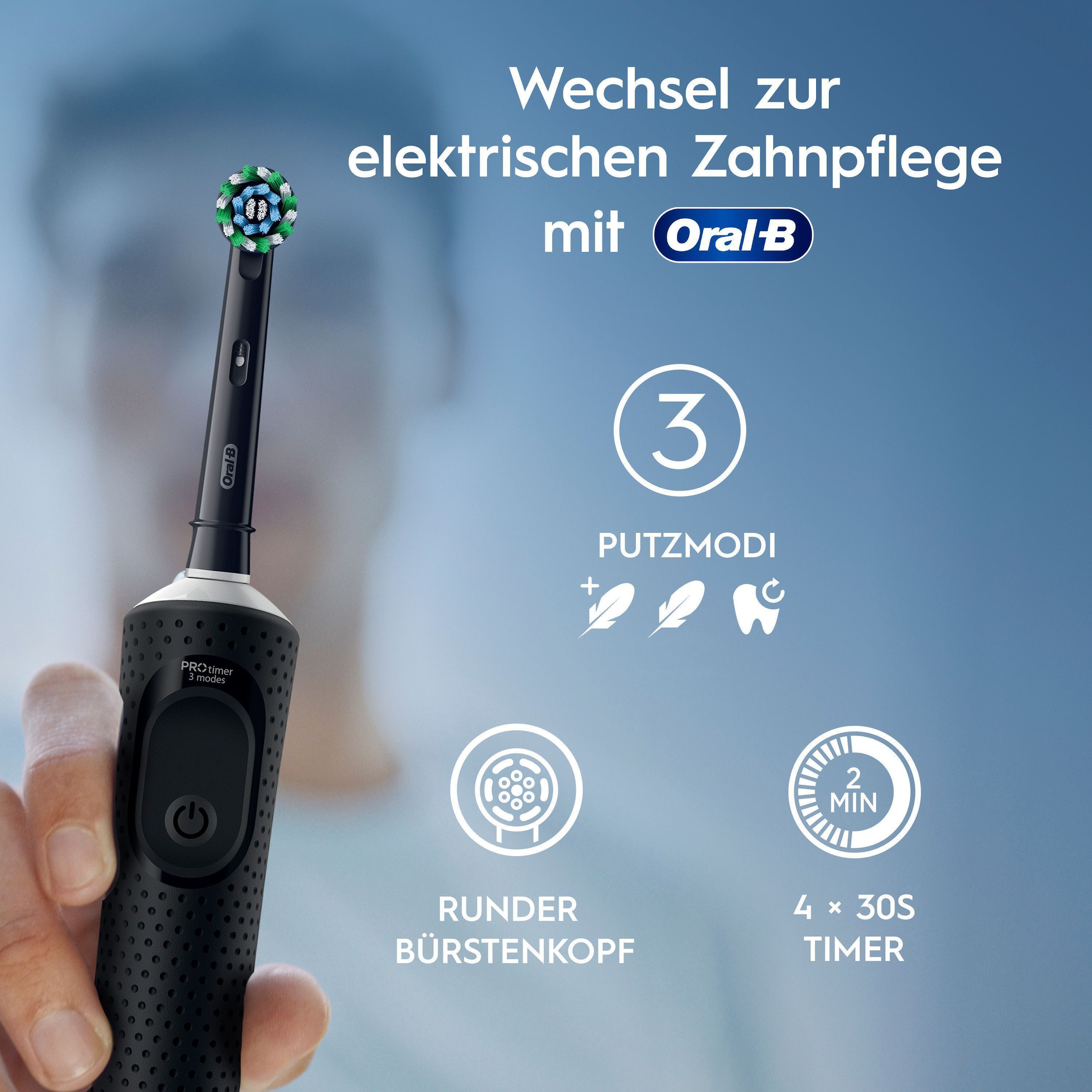 Oral-B Elektrische Zahnbürste »Oral-B Pro Vitality« 1 Stk. Aufsteckbürsten 1 Aufsteckbürste
