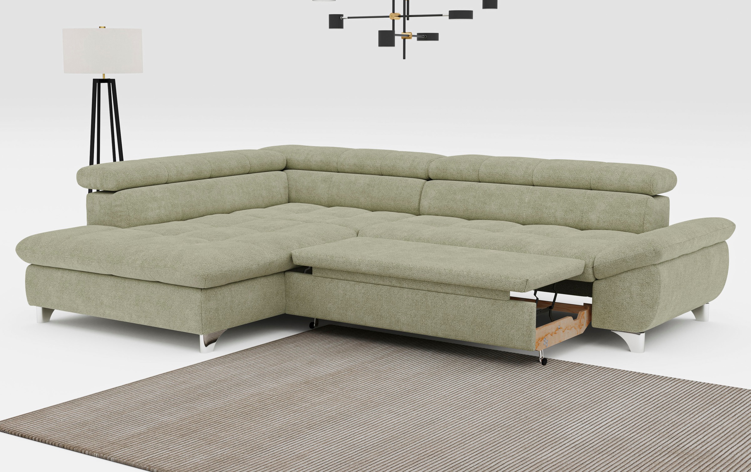 COTTA Ecksofa »Gemini L-Form«, mit Kopfteilverstellung, wahlweise mit Bettfunktion