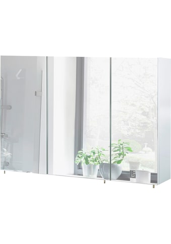 Spiegelschrank »Basic«, Breite 120 cm, 3-türig, Glaseinlegeböden, Made in Germany