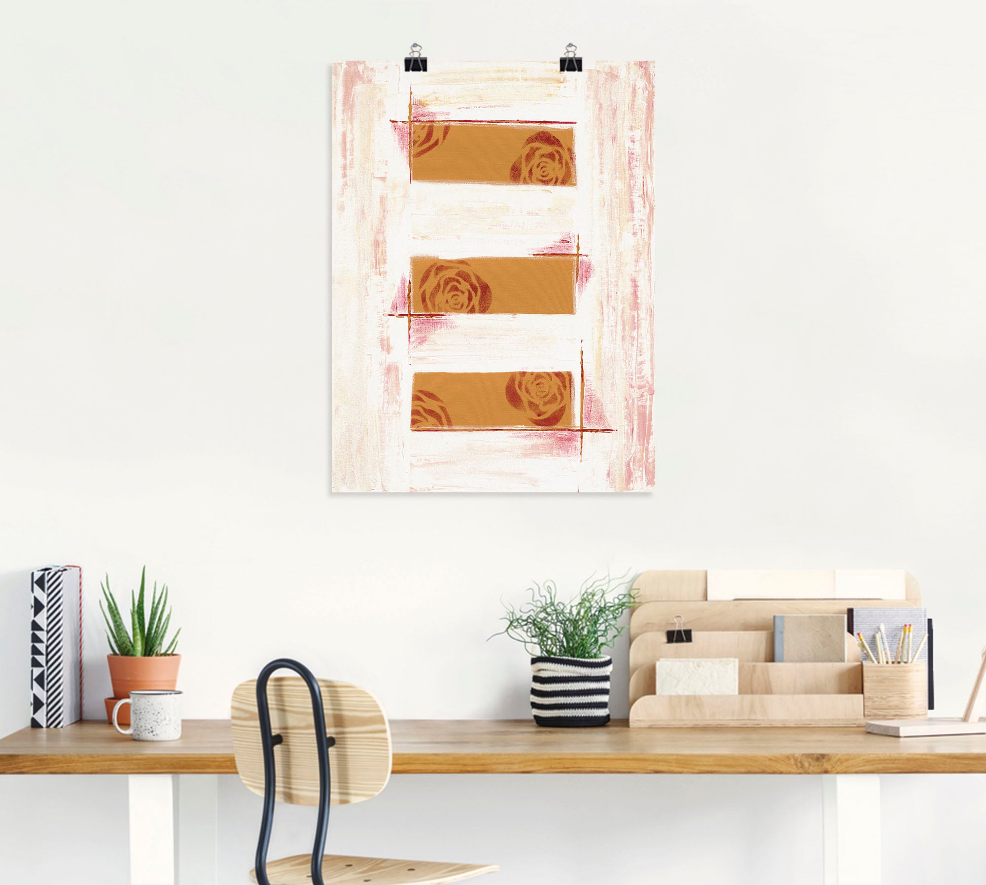 Artland Wandbild »Englische Rosen I - Abstrakt«, (1 St.), als Alubild, Leinwandbild, Wandaufkleber oder Poster in versch. Größen