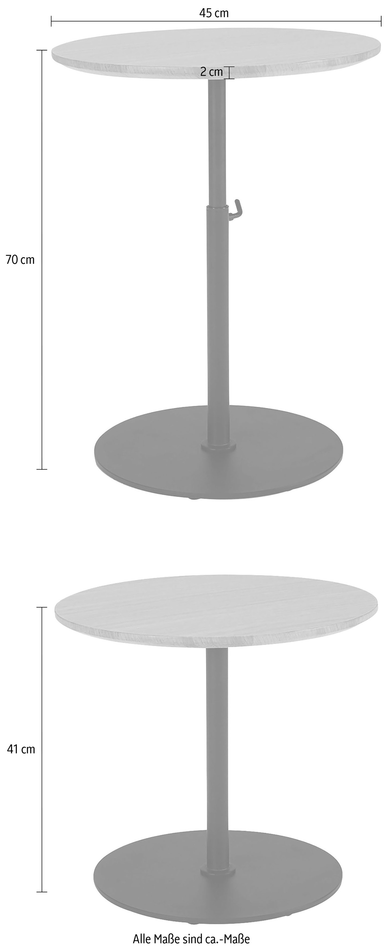 INNOVATION LIVING ™ Couchtisch »Kiffa Tisch«, stufenlos höhenverstellbar bis 70 cm
