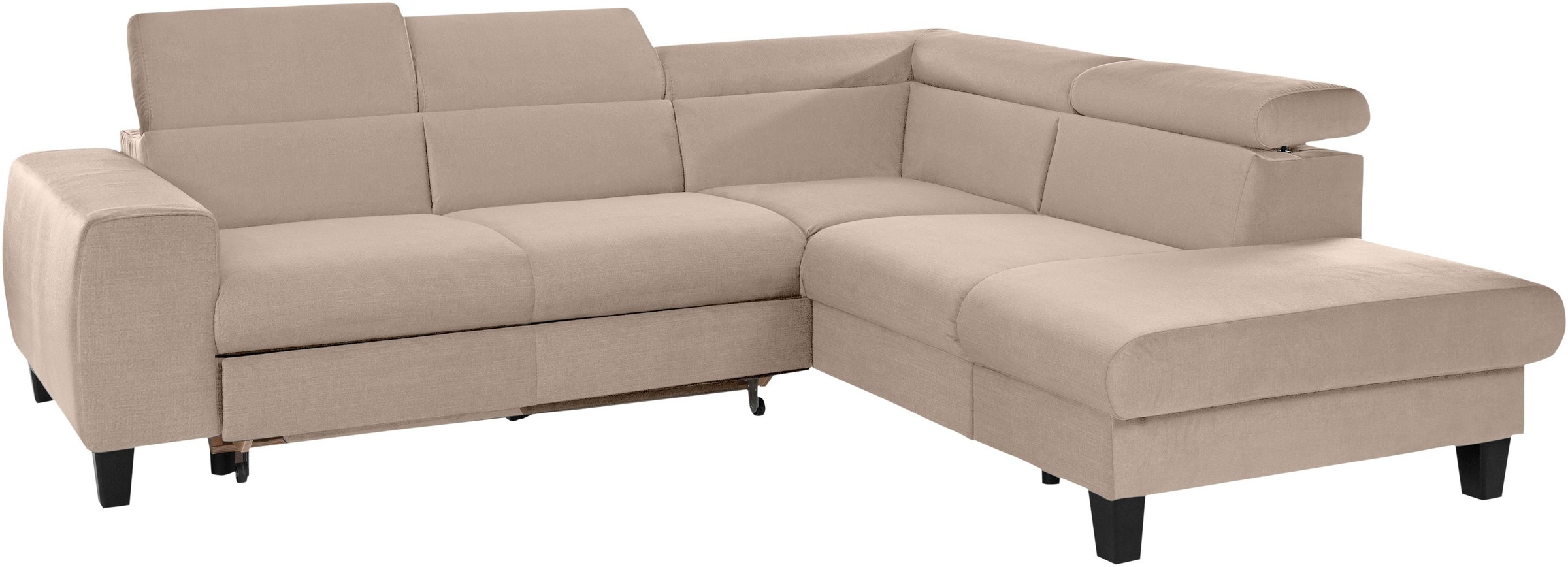 COTTA Polstergarnitur »Morven L-Form«, (Set), Set bestehend aus: Ecksofa mit Kopfteilverstellung & Hocker