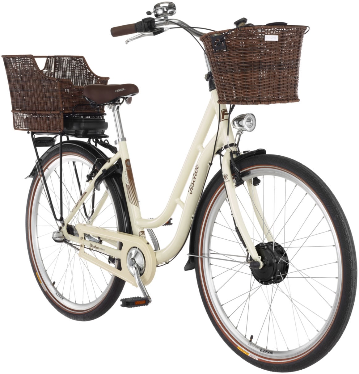 FISCHER Fahrrad E-Bike »CITA ER 1804 418 48«, 3 Gang, Shimano, Nexus, Frontmotor 250 W, (Schloss), Pedelec, Elektrofahrrad für Damen u. Herren