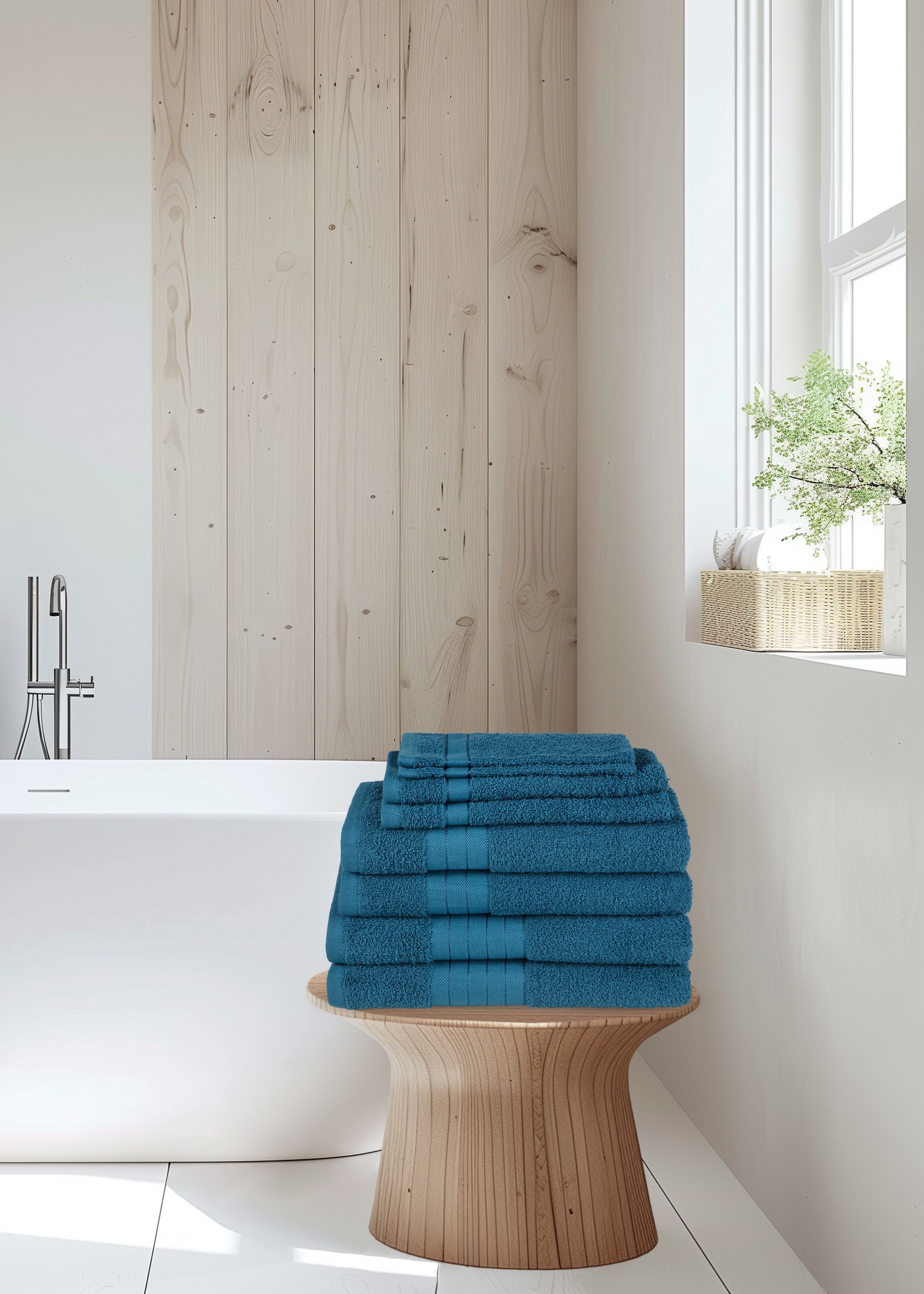 good morning Handtuch Set »Uni«, (8 St., 2 Stück 70x140 cm-2 Stück 50x100 cm-2 Stück 30x50 cm-2 Stück 16x21 cm), Baumwolle, Walkfrottee, Bordüre, 500 GSM, Einfarbig, ohne Aufhängung