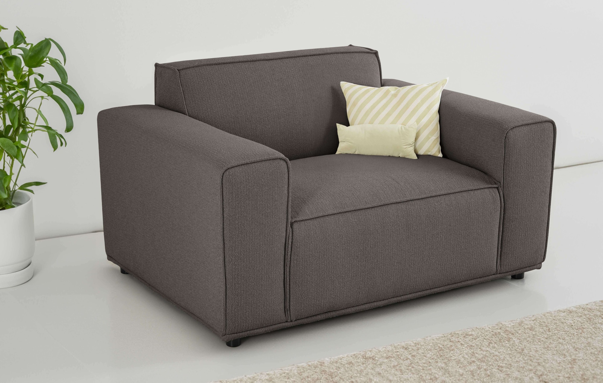 Home affaire Loveseat »Avelin, 1.5 Sitzer, 140 cm, Chenille, Struktur-Boucl günstig online kaufen