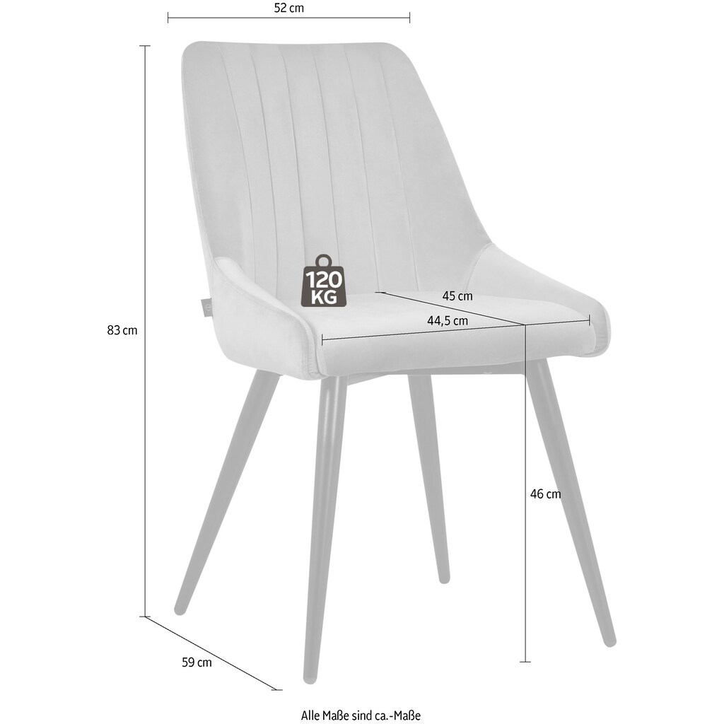 Leonique Esszimmerstuhl »Bondy«, (Set), Luxus-Microfaser