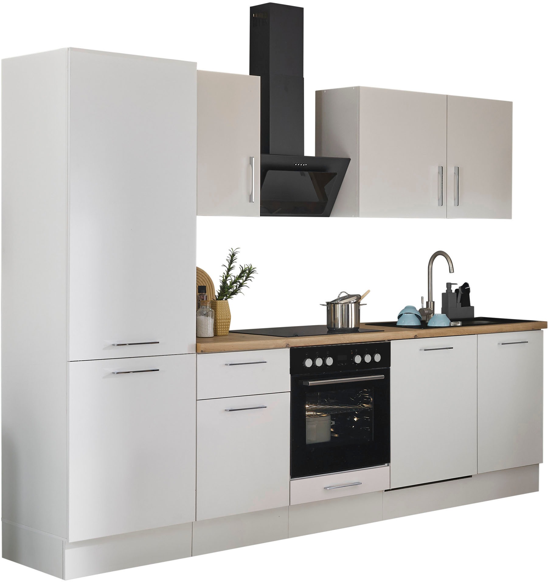 BASIC by Balculina Küchenzeile »Turin«, Breite 280 cm, wahlweise mit E-Geräten