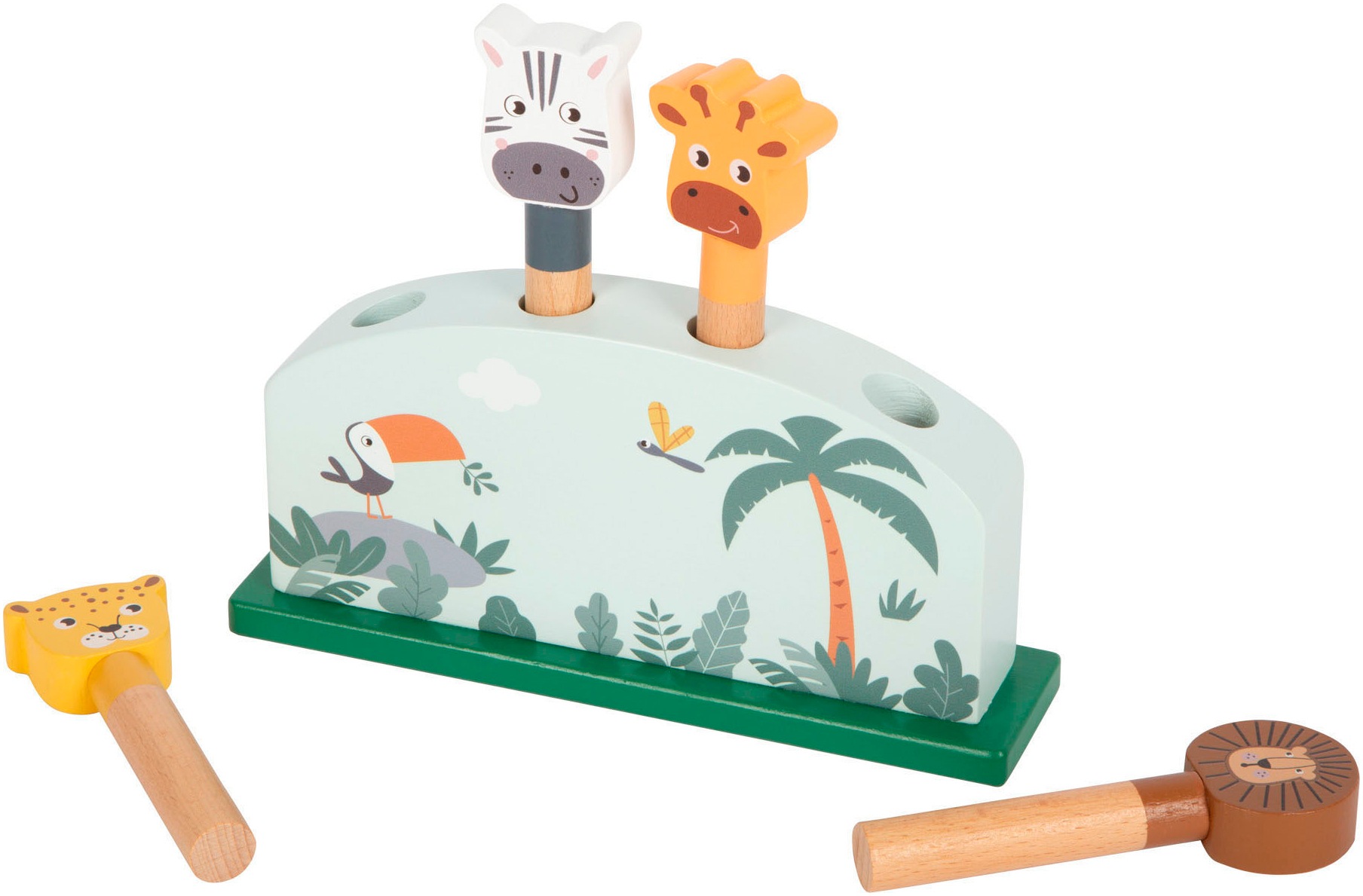 Small Foot Steckspielzeug »Steckspiel Safari hüpfende Tiere«