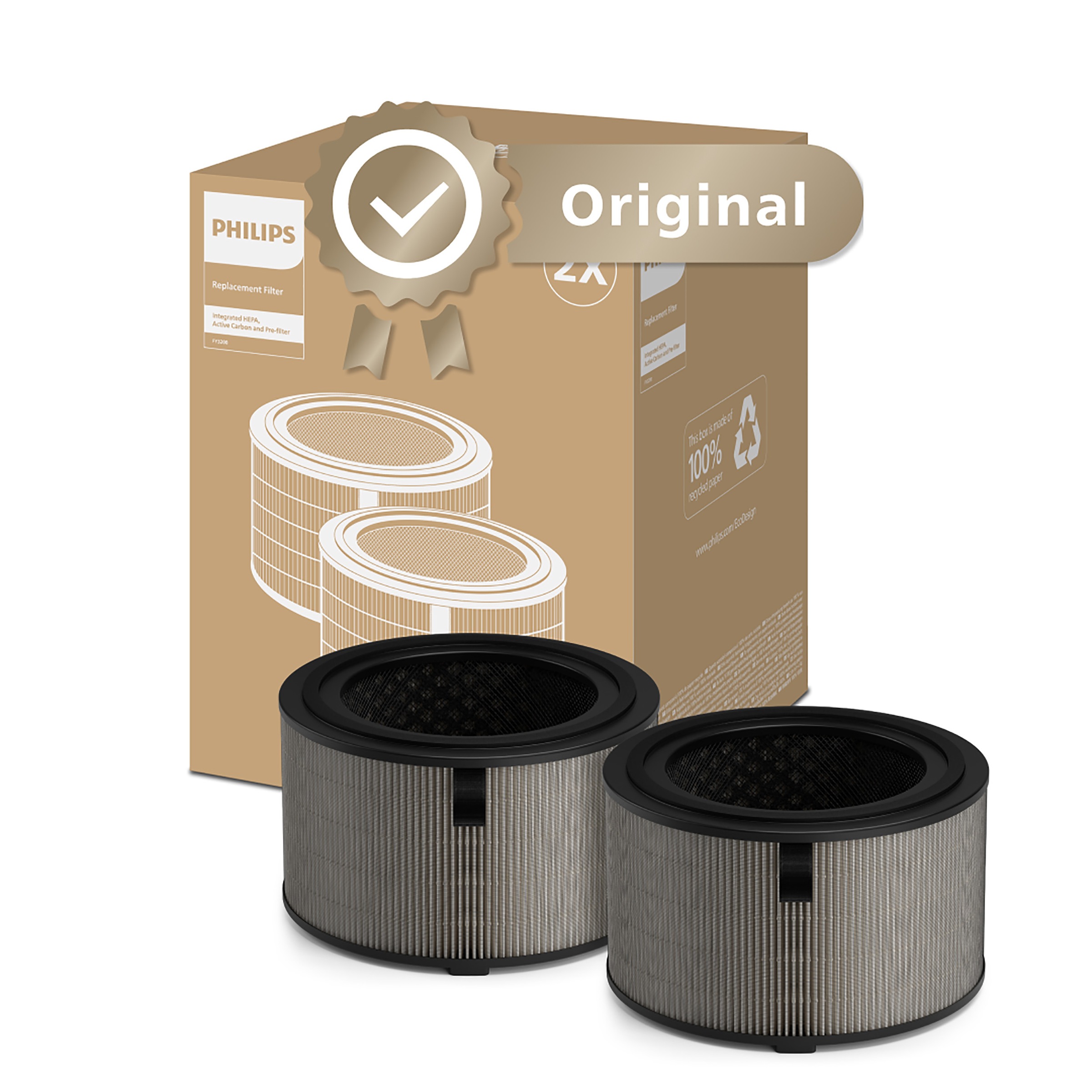 Philips Ersatzfilter »FY3200/30 HEPA NanoProtect Filter«, (2 tlg.), bis zu 1 Jahr verwendbar, 2 Filter im Lieferumfang