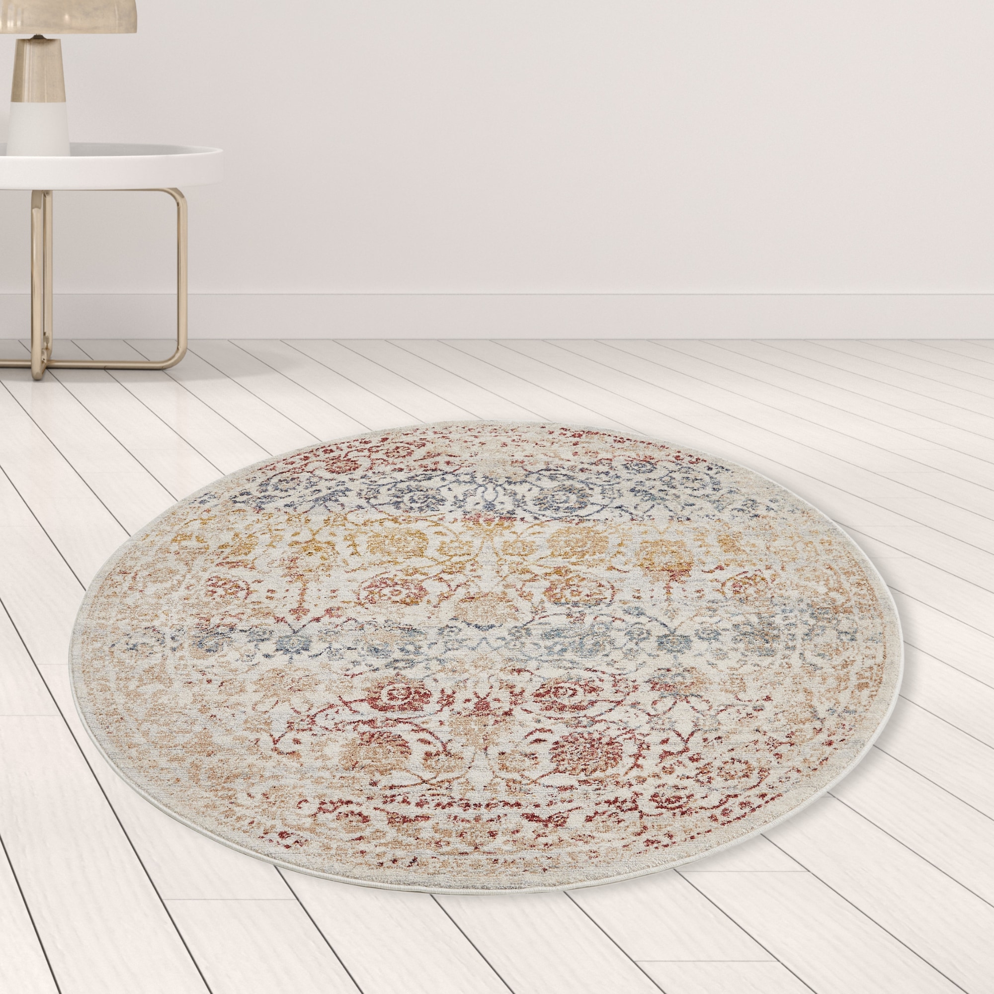 LUXOR living Teppich »Rocco«, rund, 11 mm Höhe, Vintage-Look, florales Design, Wohnzimmer, Schlafzimmer