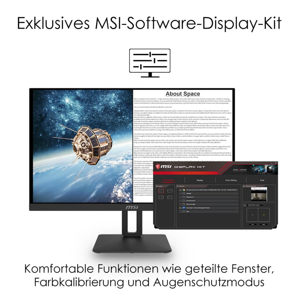 MSI LED-Monitor »PRO MP271QP«, 69 cm/27 Zoll, 2560 x 1440 px, WQHD, 5 ms Reaktionszeit, 60 Hz