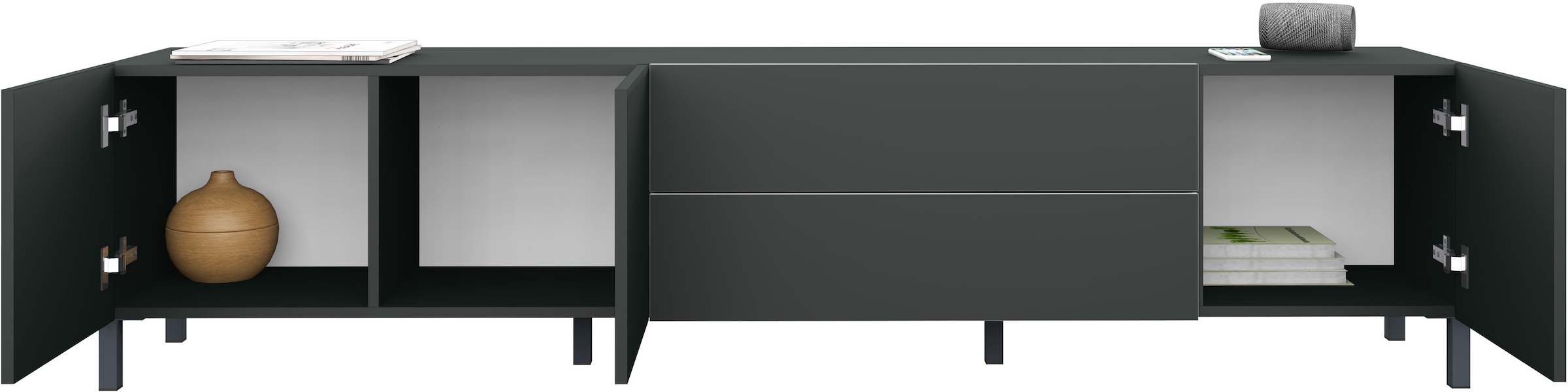 borchardt Möbel Lowboard, Metallfüße, grifflose Optik