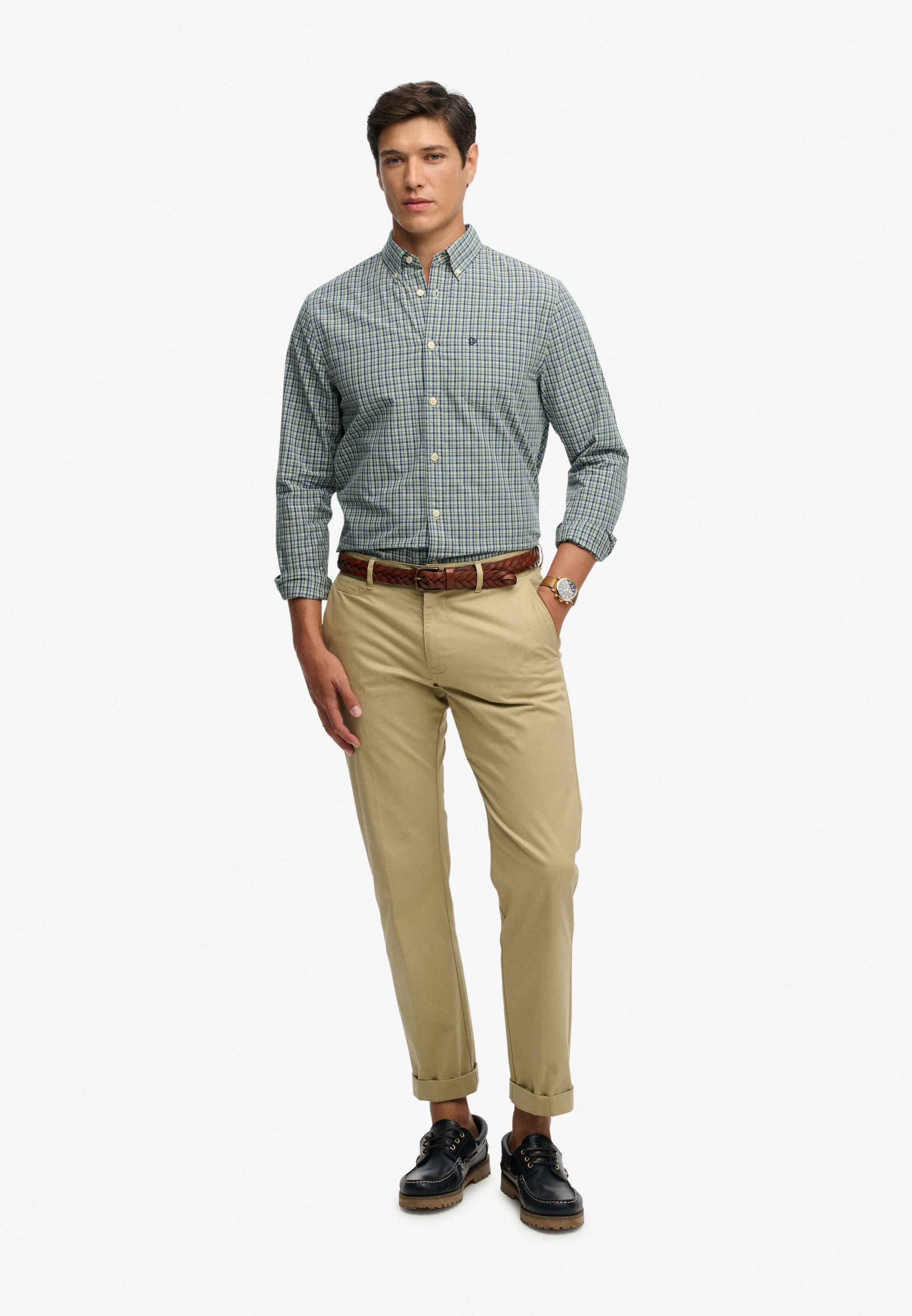Superdry Langarmhemd »PREPPY POPLIN L/S SHIRT« kariertes Design, mit Knopfleiste, Regular Fit