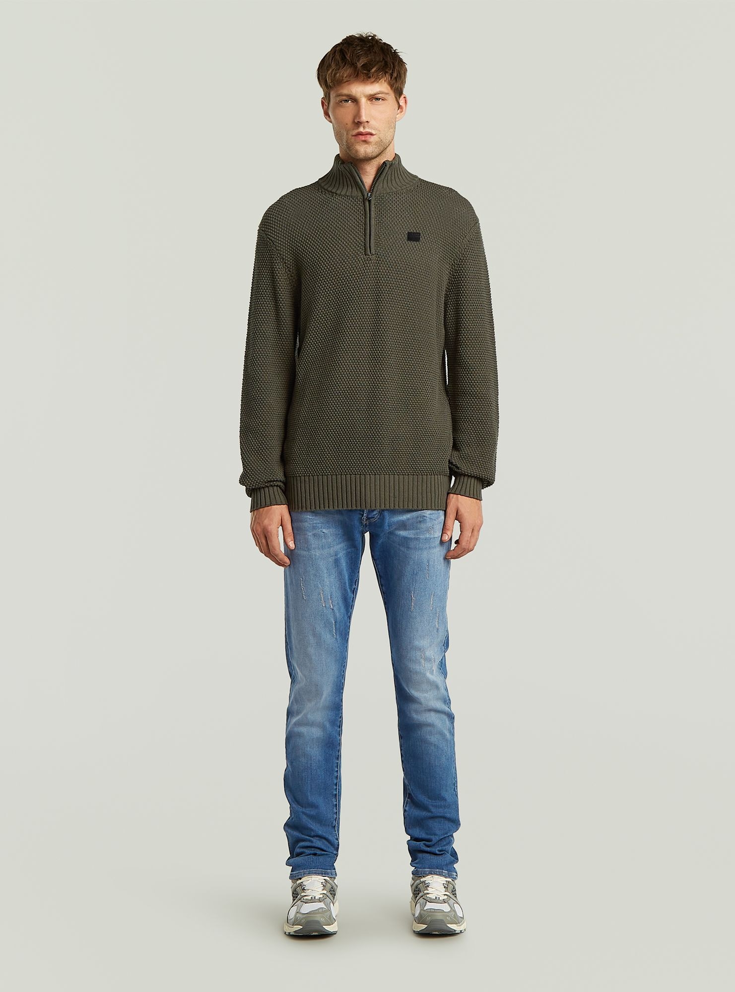 G-STAR Longpullover »Honey Comb Structure Skipper Knit«