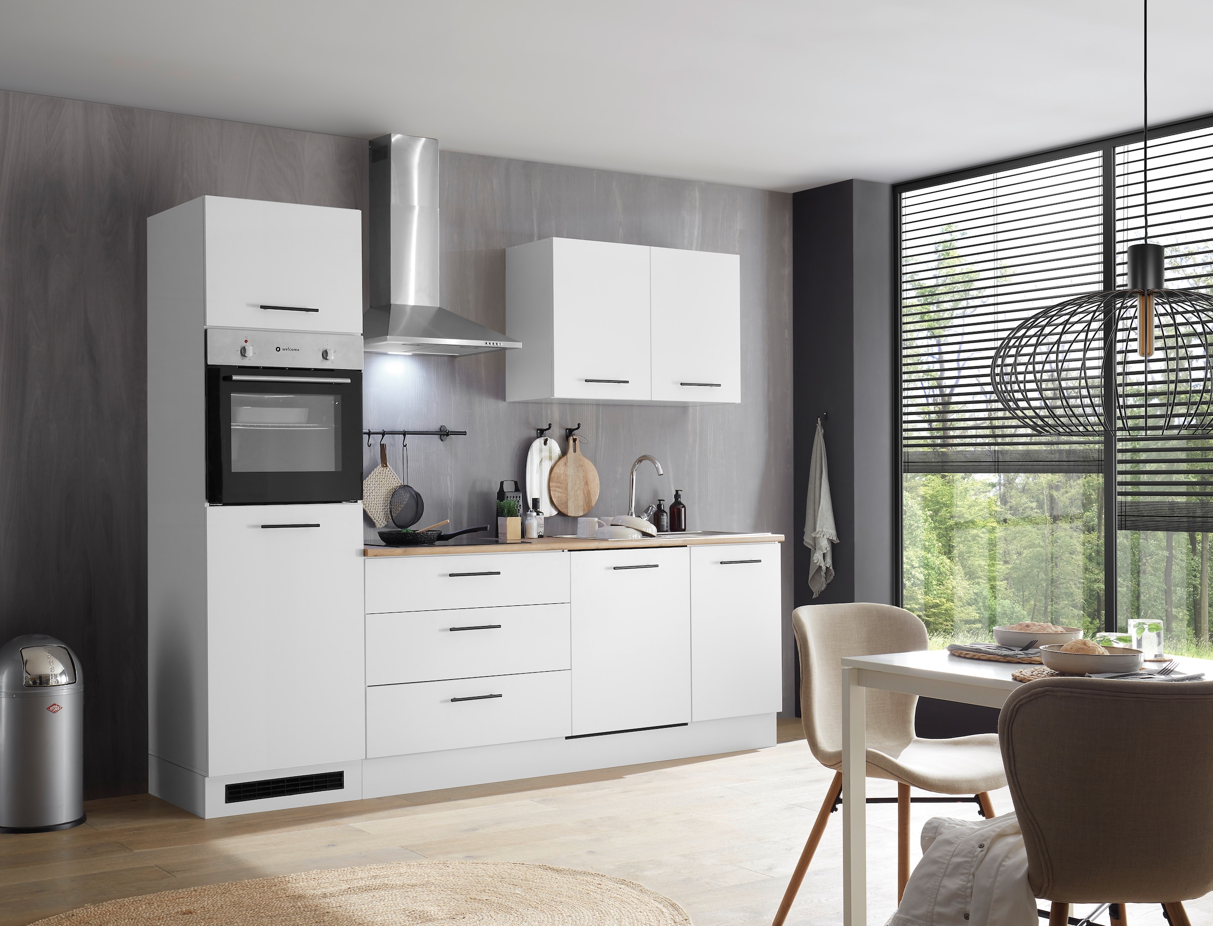 BASIC by Balculina Küchenzeile »Tirol B/H/T 250x212x60 cm« Breite 250 cm, wahlweise mit E-Geräten