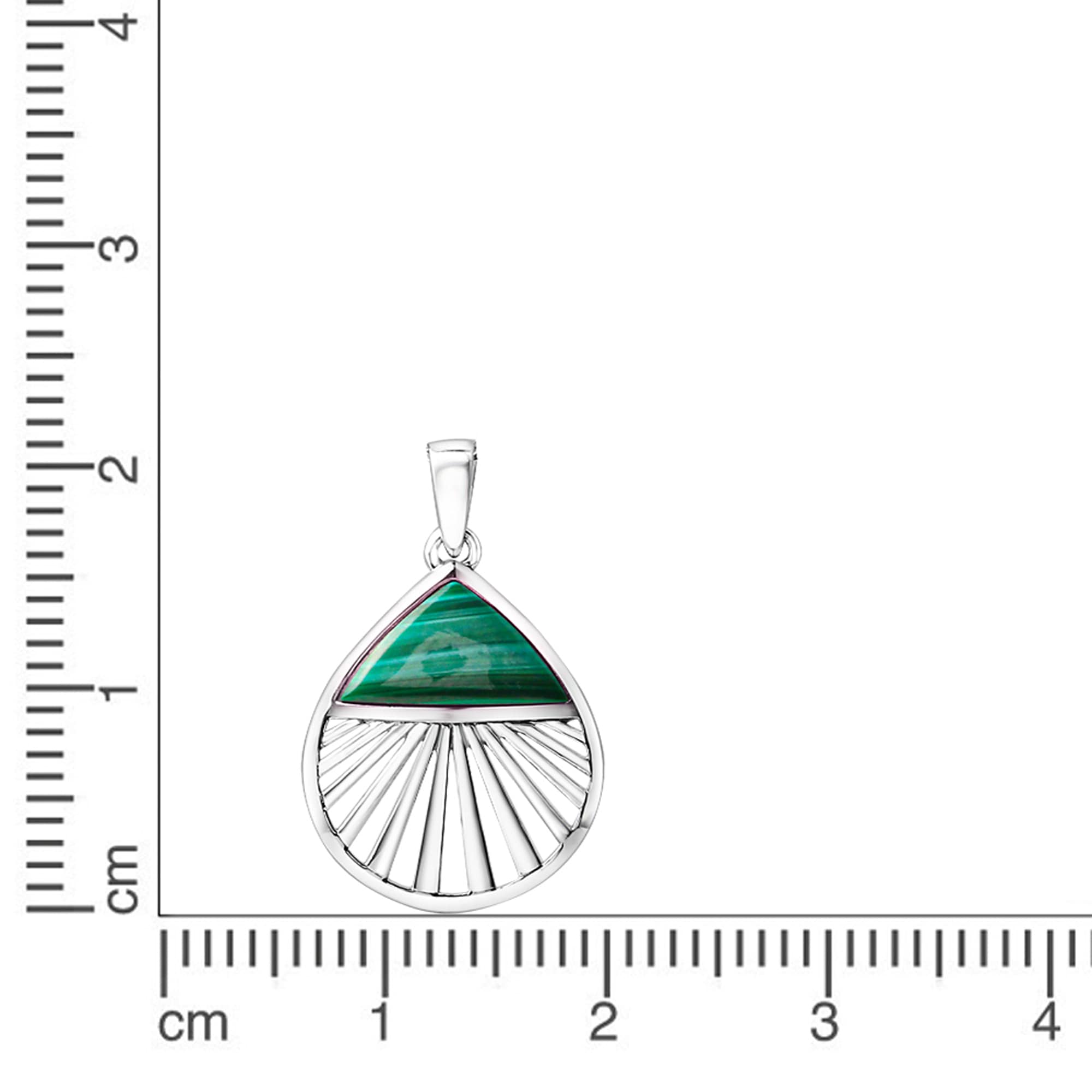 Zeeme Kettenanhänger »925/- Sterling Silber rhodiniert Malachit«
