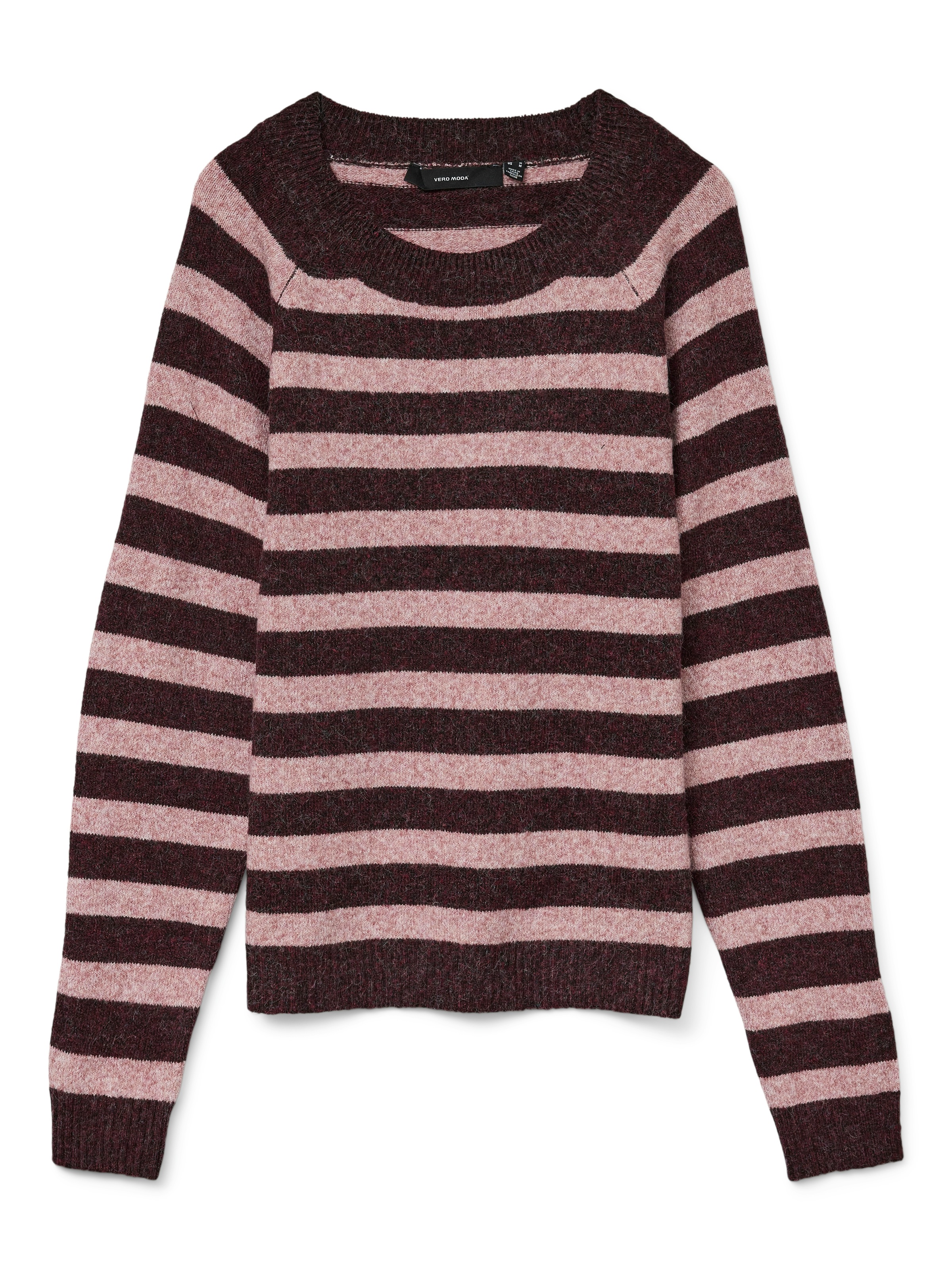 Vero Moda Rundhalspullover »VMDOFFY LS O-NECK BLOUSE GA NOOS« Materialmix, regular fit