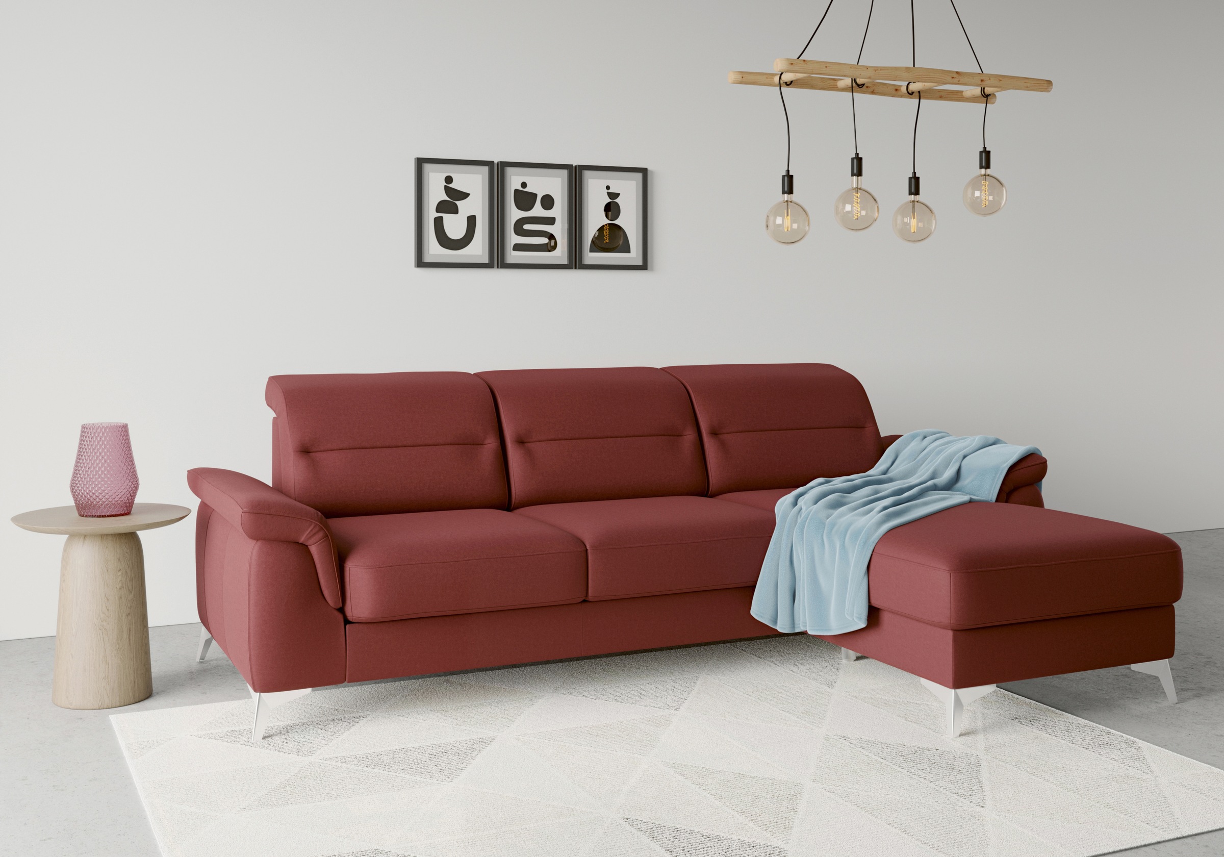 sit&more Ecksofa »Sinatra L-Form« mit Recamiere, optinal mit Kopfteilverste günstig online kaufen