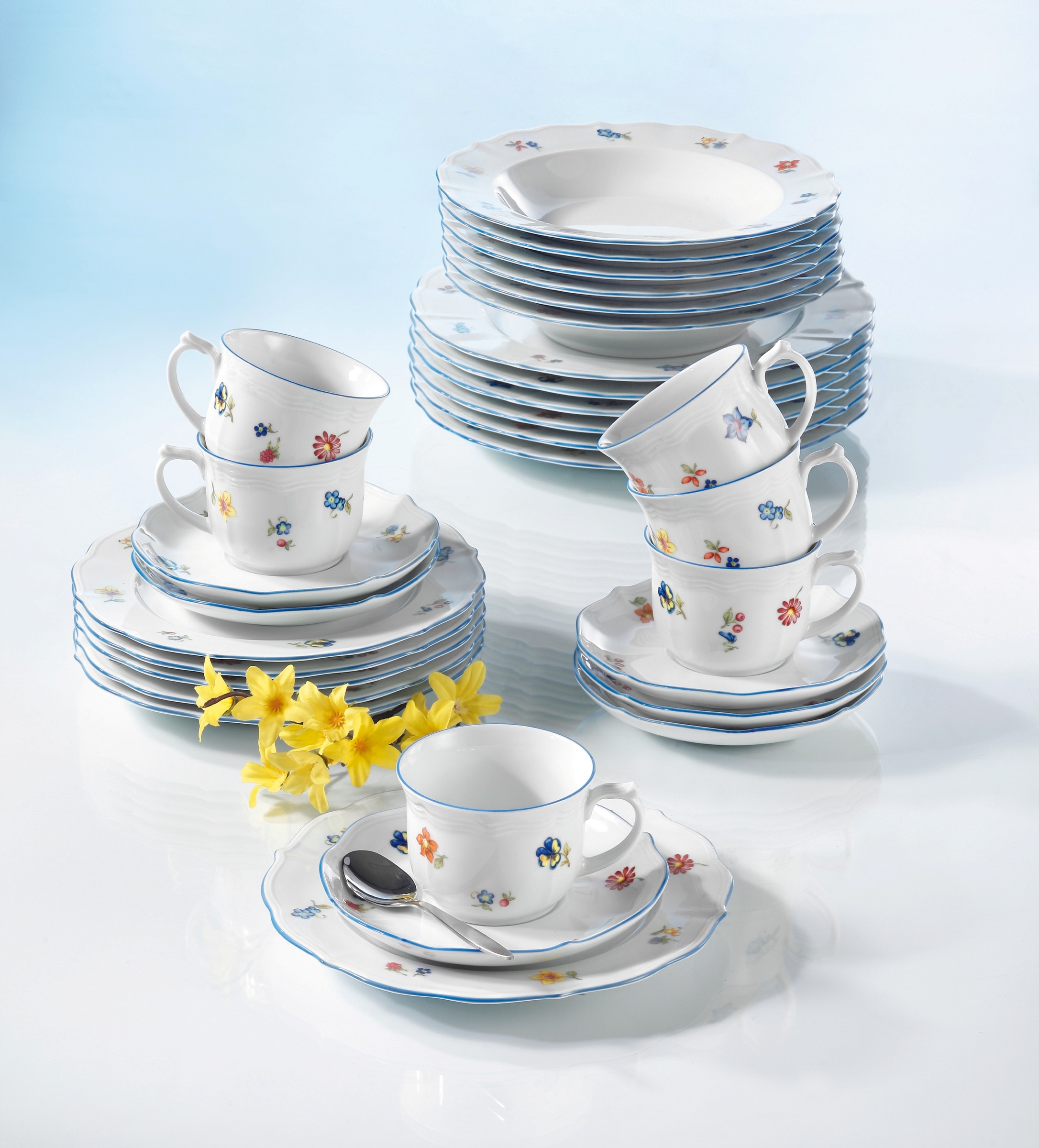 Seltmann Weiden Tafelservice »Teller Set, Geschirr-Set Sonate Nostalgie«, (Set, 12 tlg.), Teller-Set, Suppenteller, Made in Germany, 18 Teile, für 6 Personen