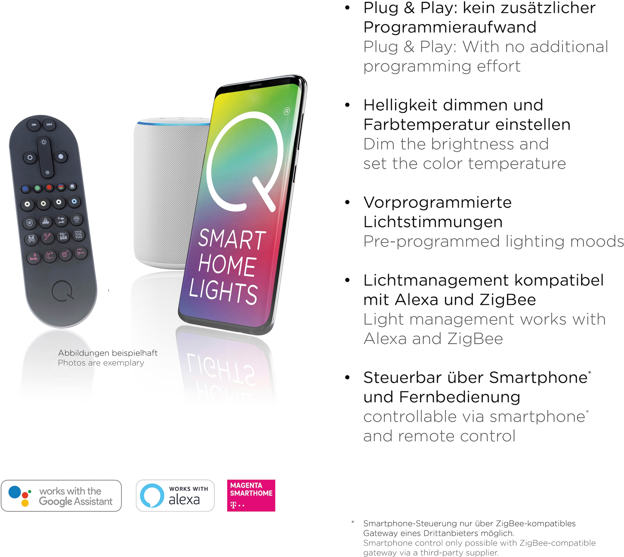 Neuhaus Q SMART HOME LIGHTS LED Pendelleuchte »Q-KON« LED-Board 1 Stk. warmweiß - kaltweiß