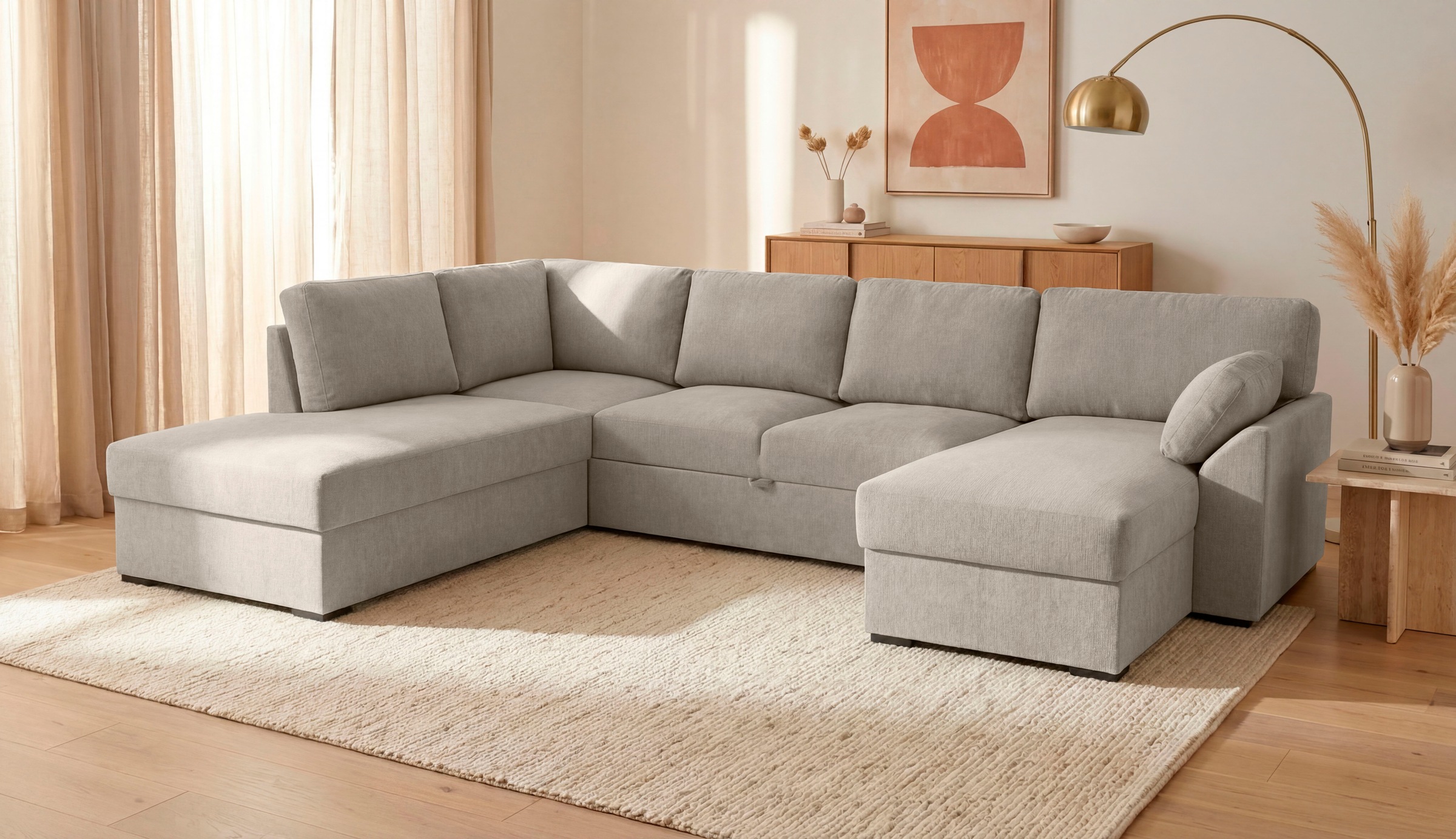 Home affaire Wohnlandschaft »Citry« Breite 309 cm, Chenille, Bettfunktion, Bettkasten, U-Form
