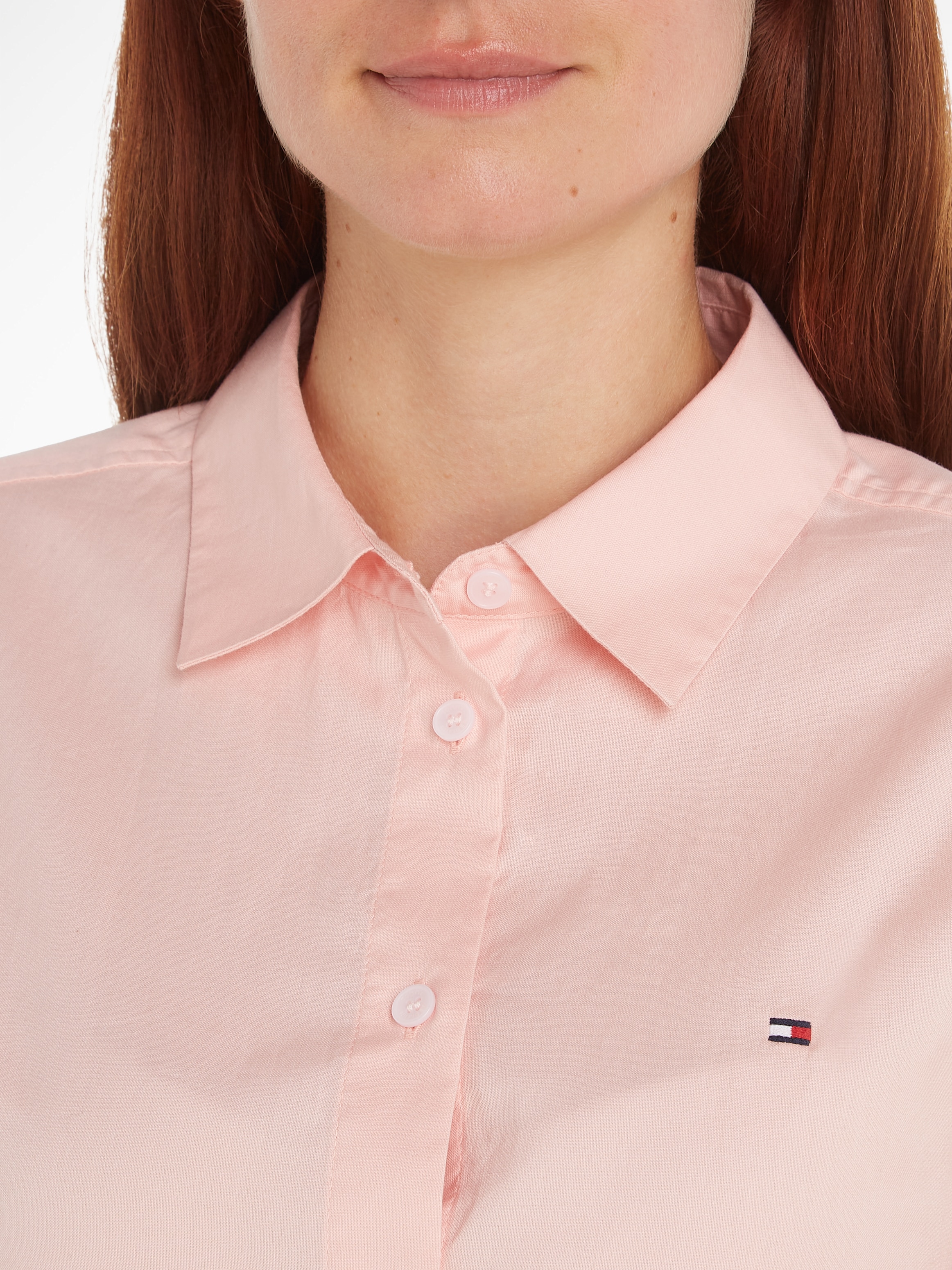 Tommy Hilfiger Hemdbluse »STRETCH OXFORD REGULAR SHIRT«, mit Logostickerei