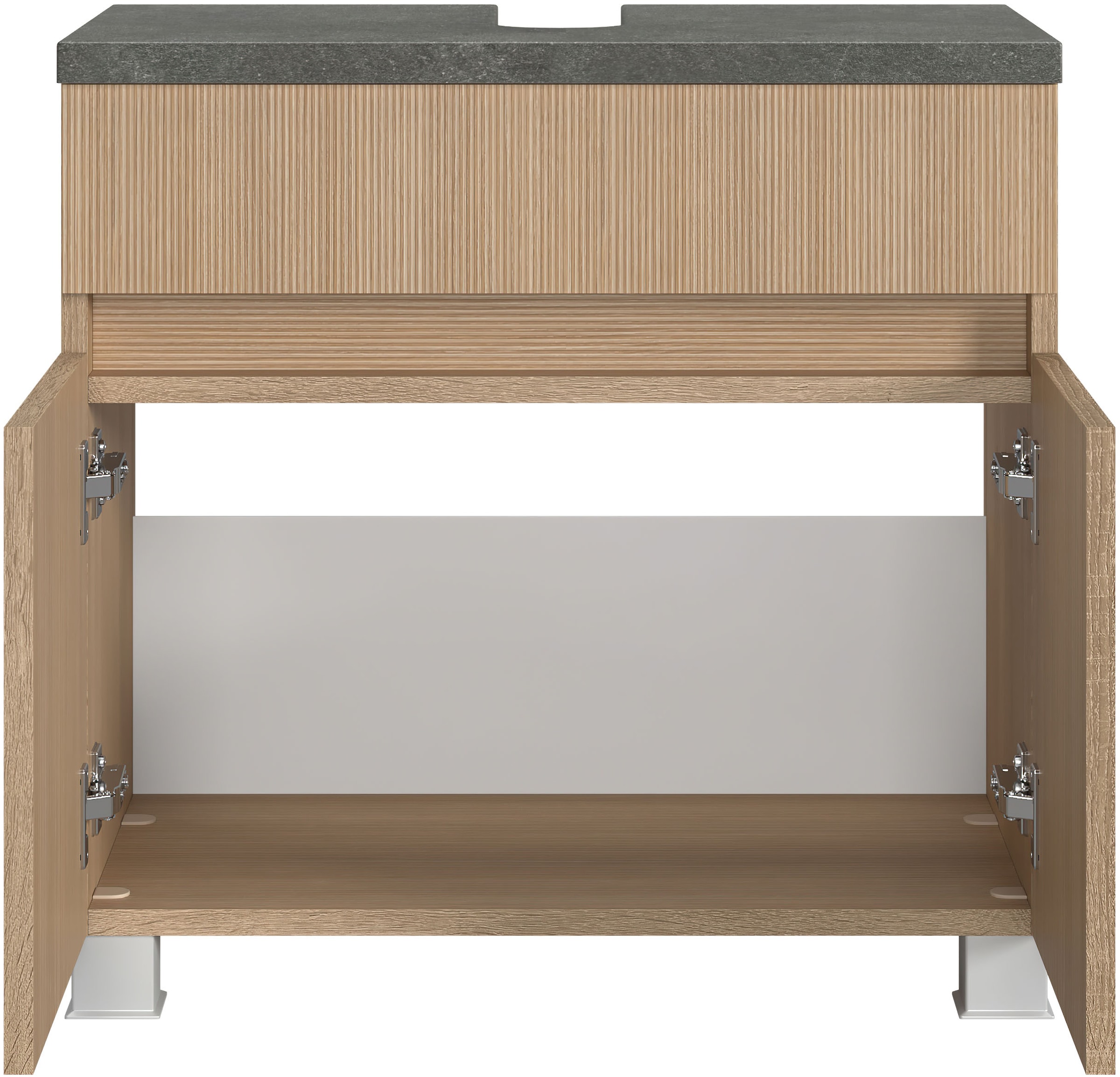 welltime Badmöbel-Set »Set 90 cm breit, Badmöbel mit LED-Beleuchtung«, Held Möbel, 3tlg. Unterbecken-Set, Eixo