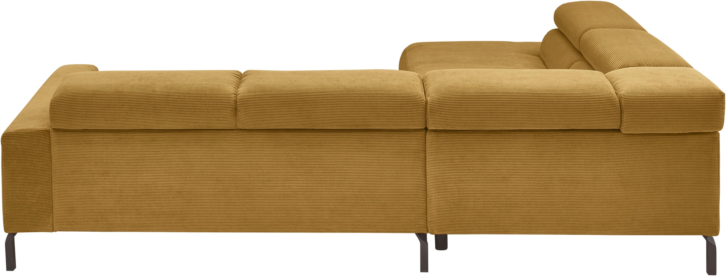 Places of Style Ecksofa »Antonelli, L-Form, inkl. Kopfteilverstellung, Breite 276 cm«, ohne Sitztiefenverstellung, in Feincord, pistachio