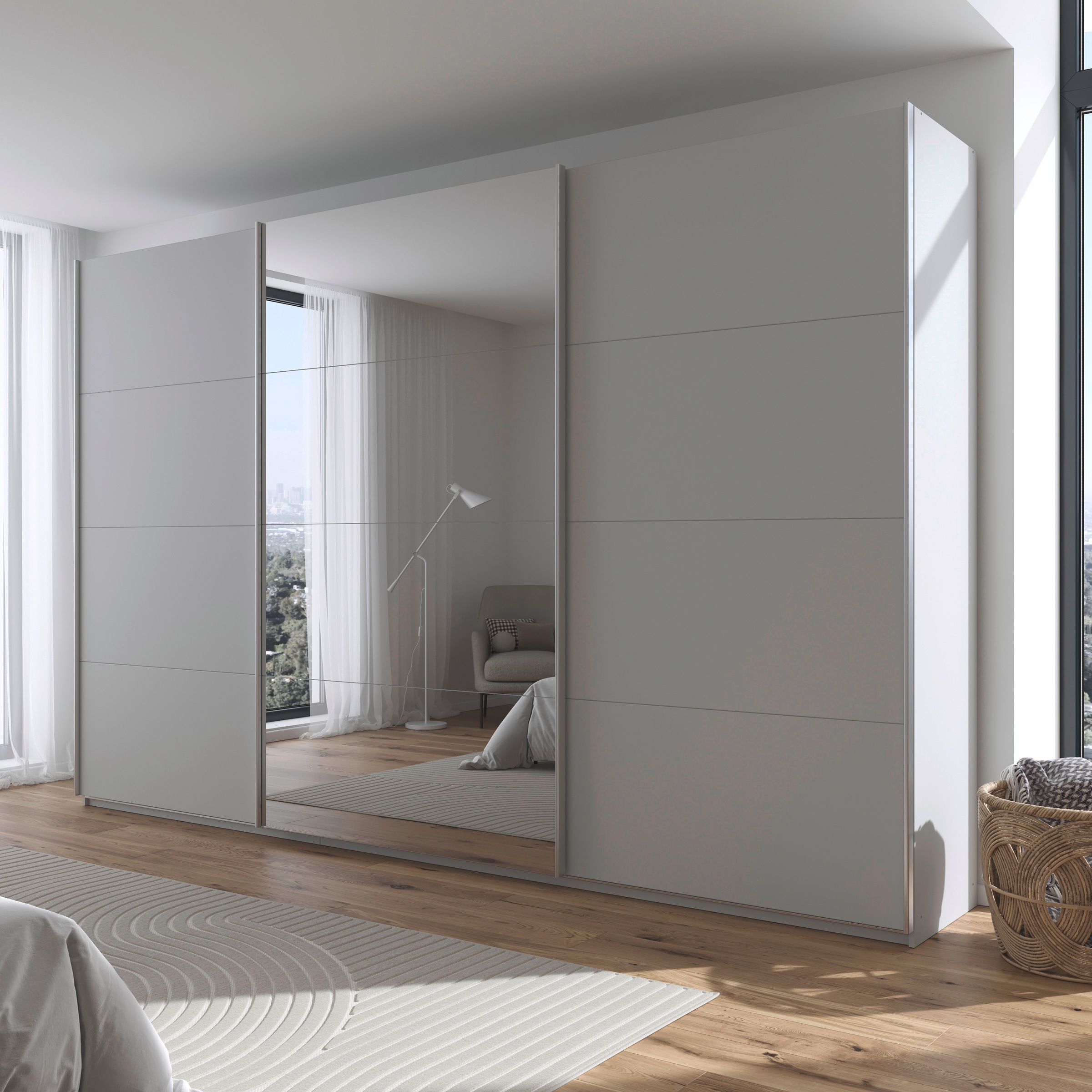 rauch Schwebetürenschrank »Kleiderschrank Schrank Garderobe AGORDO«, Top Innenausstattung, in 4 Breiten und 2 Höhen MADE IN GERMANY