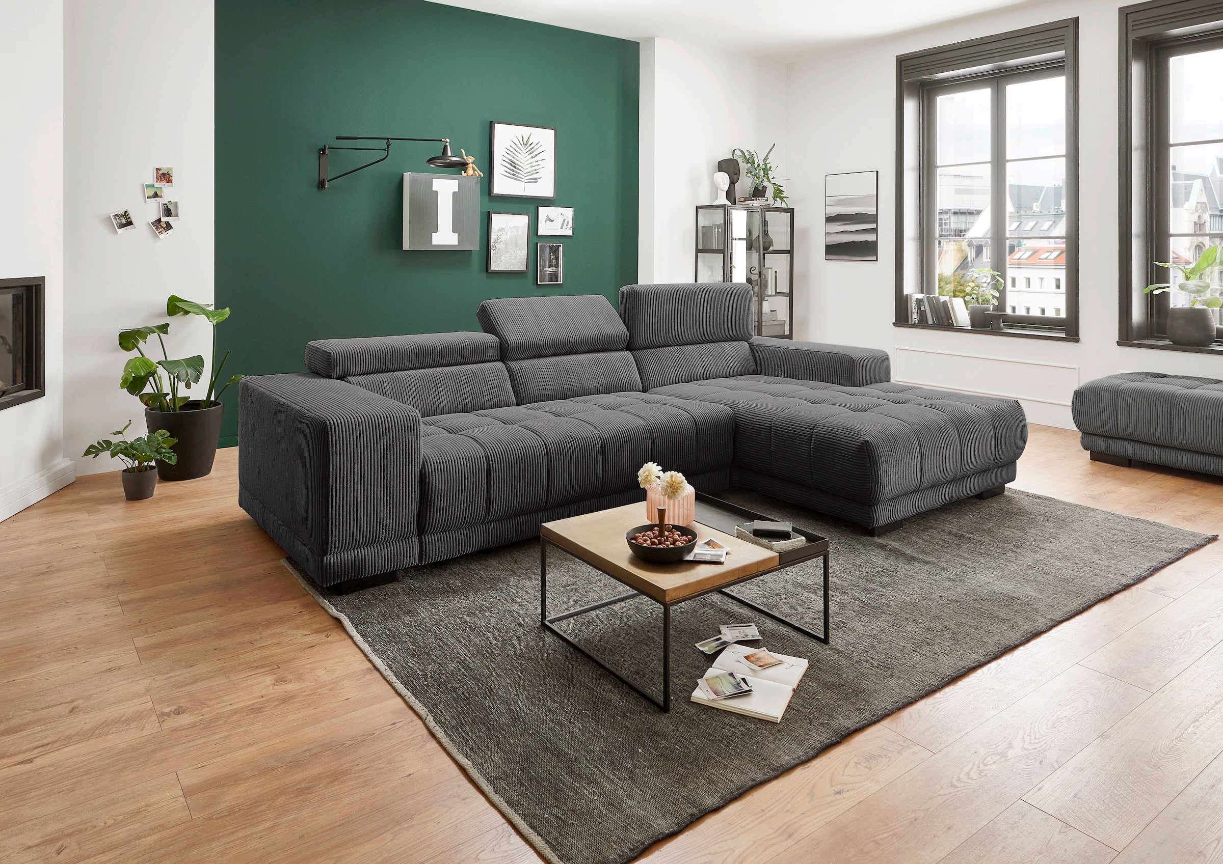 Die PlanBar Ecksofa »MP-IN15053 L-Form schmaler Schenkel«, mit Kopfteilvers günstig online kaufen